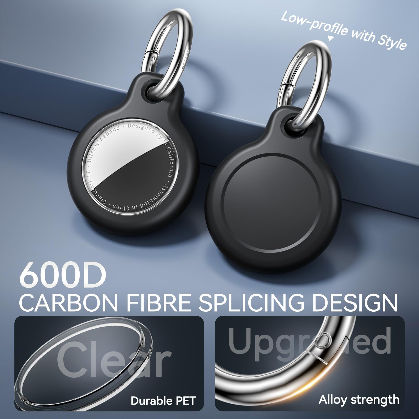 4 Pack Ipx8 Waterproof Airtag Holder Airtag Keychain For Apple Airtags With Air Tag Keychain,Silicone Gps Cover+Tpu Clear Waterp