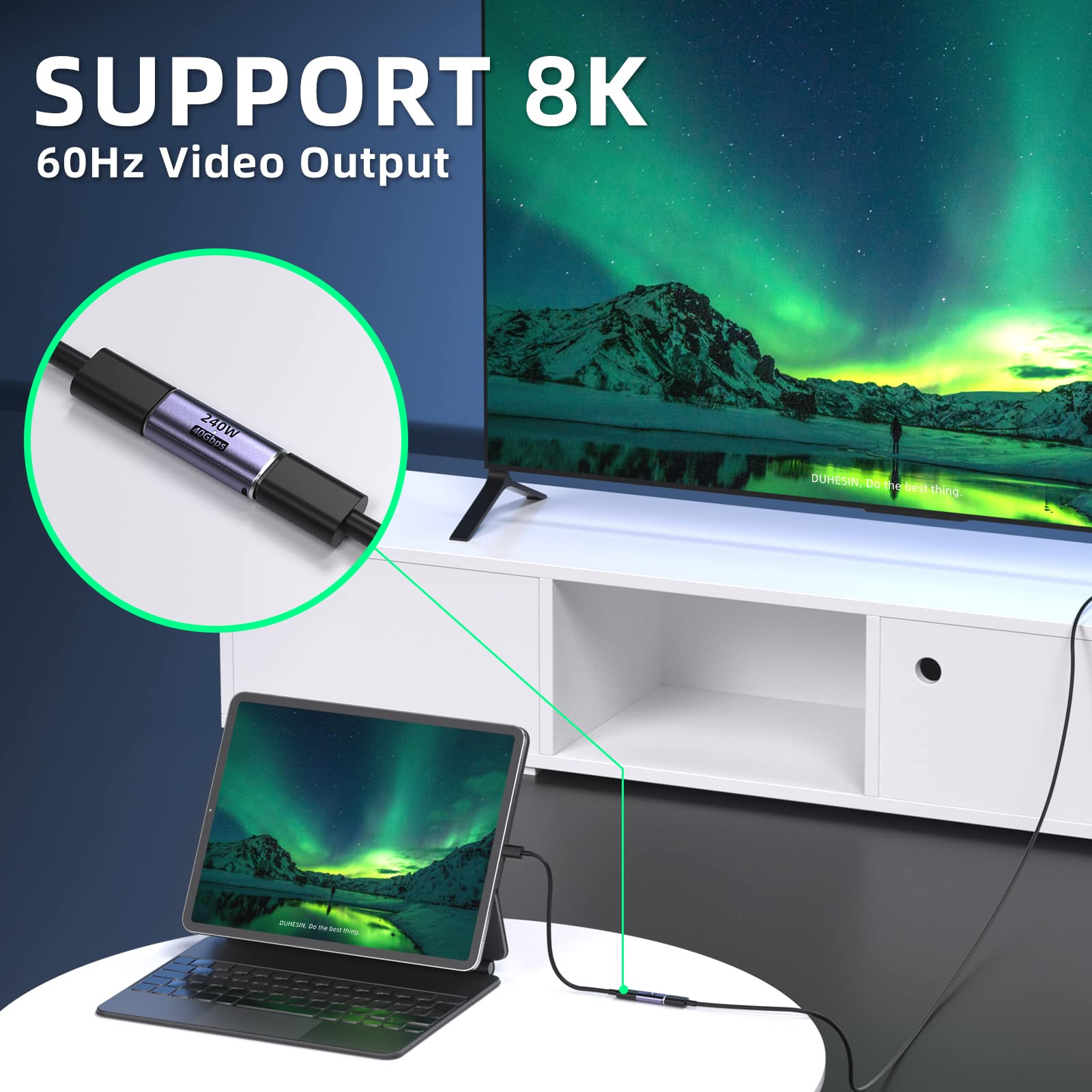 Duhesin Usb C Coupler (4 Pack)   Female To Female Adapter, Pd 240W, 40 Gbps, 8K 60Hz Video, Compatible With Thunderbolt 4/3, Macbook Pro/Air, Usb C Hub & More Type C Devices