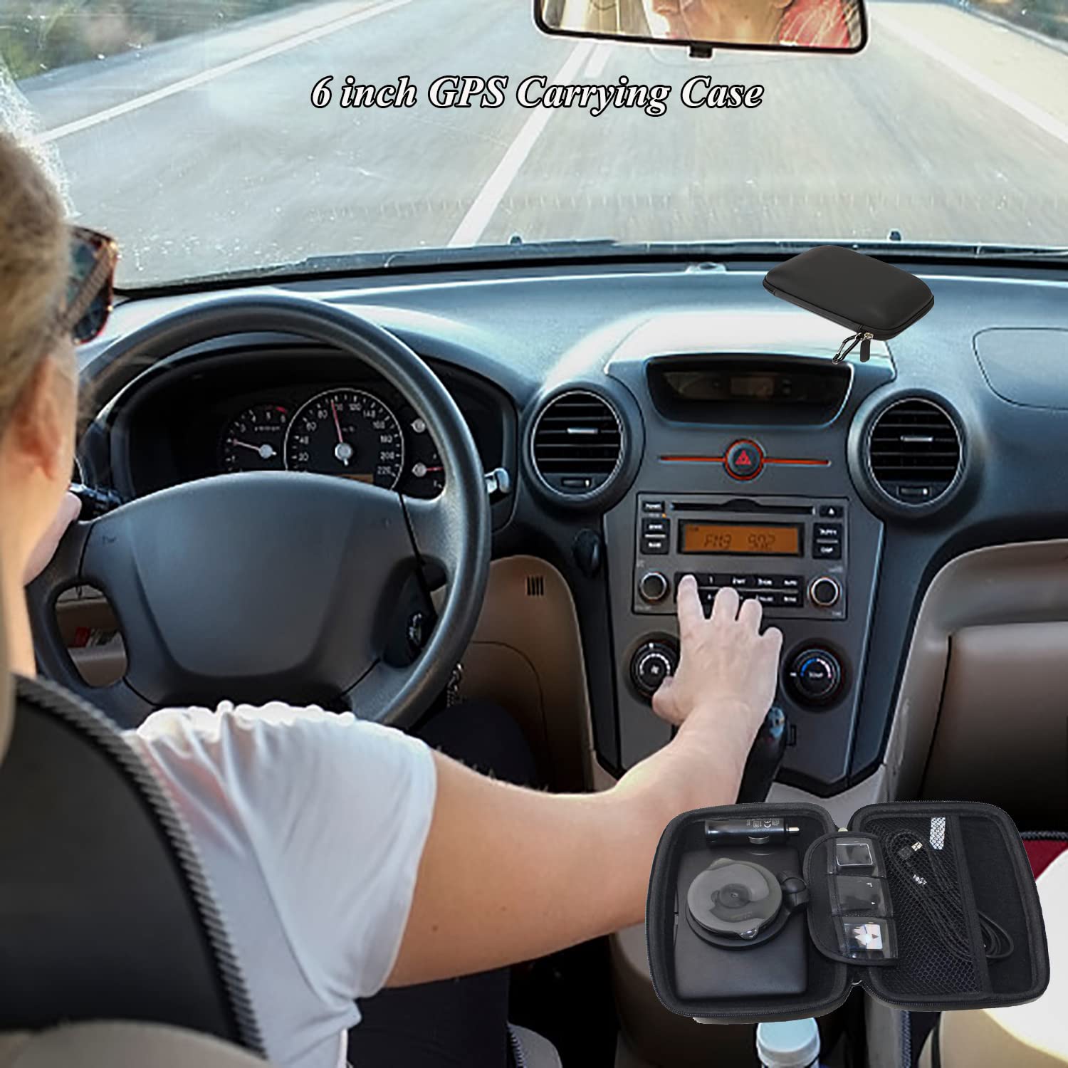 Qfdshopco 6 Inch Gps Case Hard Shell Gps Bag Portable Carrying Case Gps Protective Pouch Compatible With 5'' 6'' Gps Navigator G