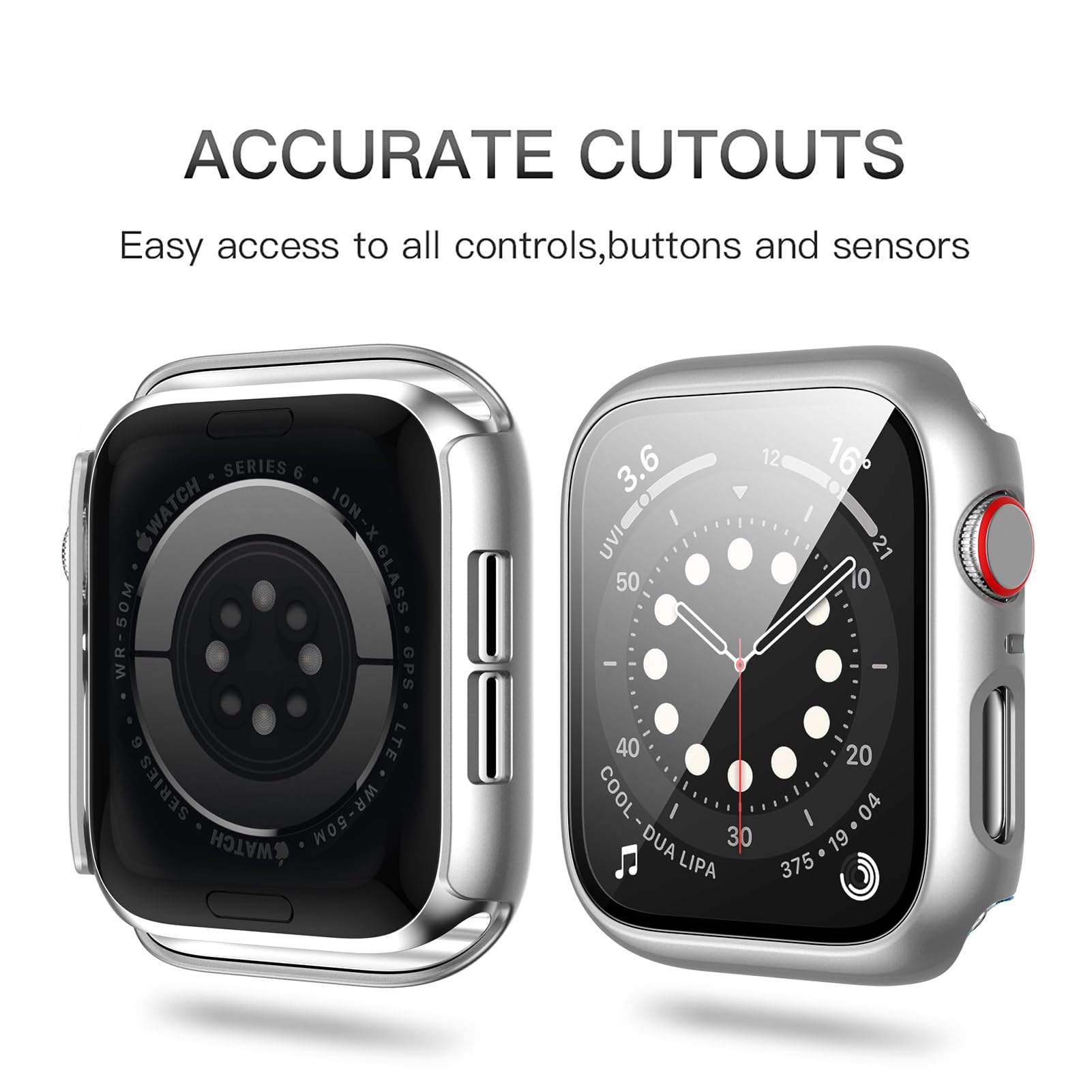 Haojavo 5 Pack Case For Apple Watch Series 3 2 1 42Mm With Tempered Glass Screen Protector, Full Hard Ultra-Thin Scratch Resista