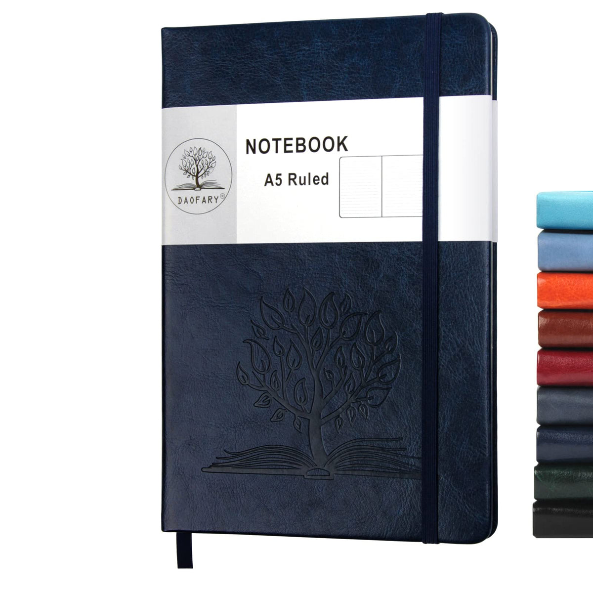 Daofary A5 Journal Notebook, Leather Ruled Notebooks 160 Pages Diary 100Gsm Thick Paper Writing Hardcover Notebook With Pocket F