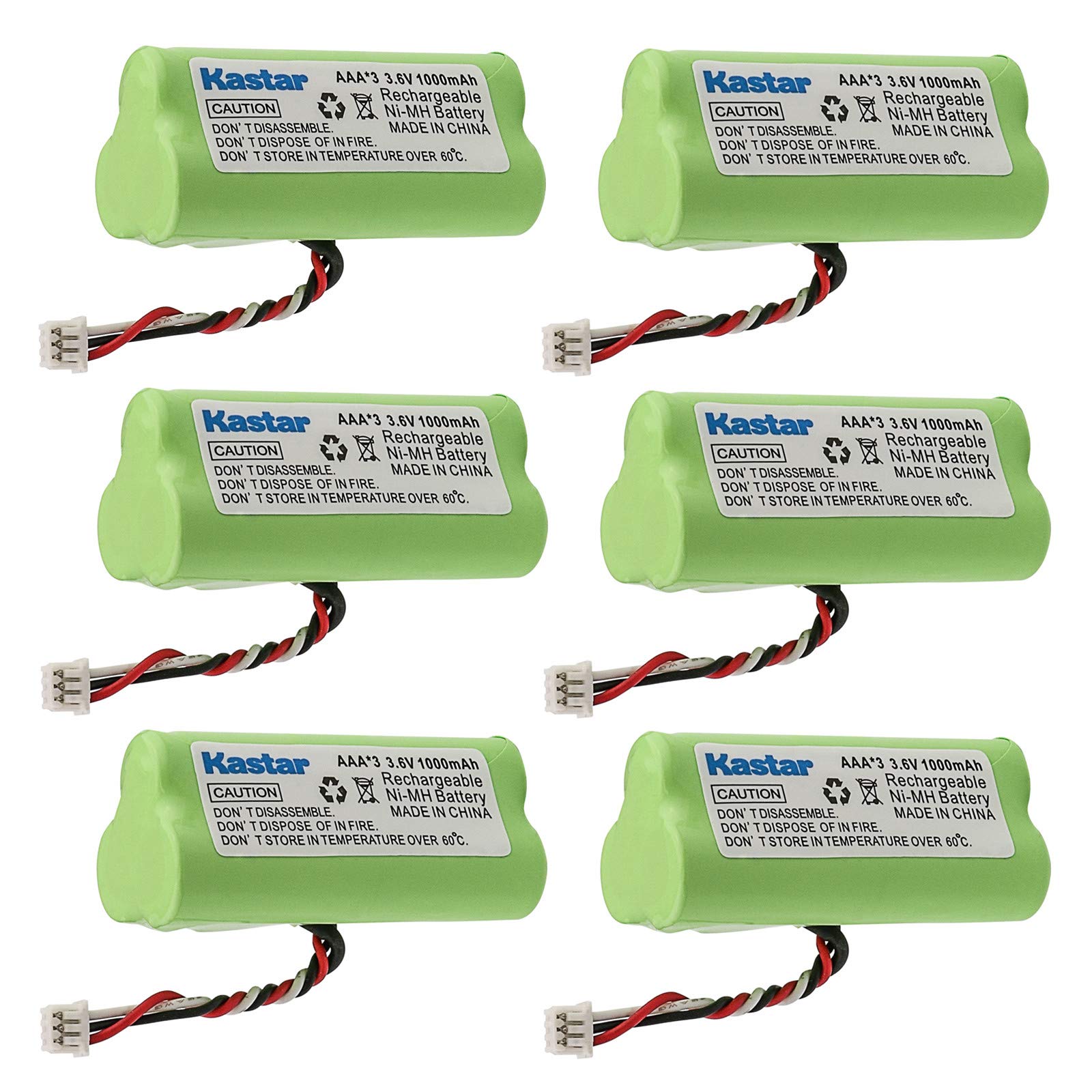 Kastar 6-Pack AAA 3.6V 1000mAh Ni-MH Rechargeable Battery Replacement for Zebra/Motorola Symbol 82-67705-01 Symbol LS-4278 LS427
