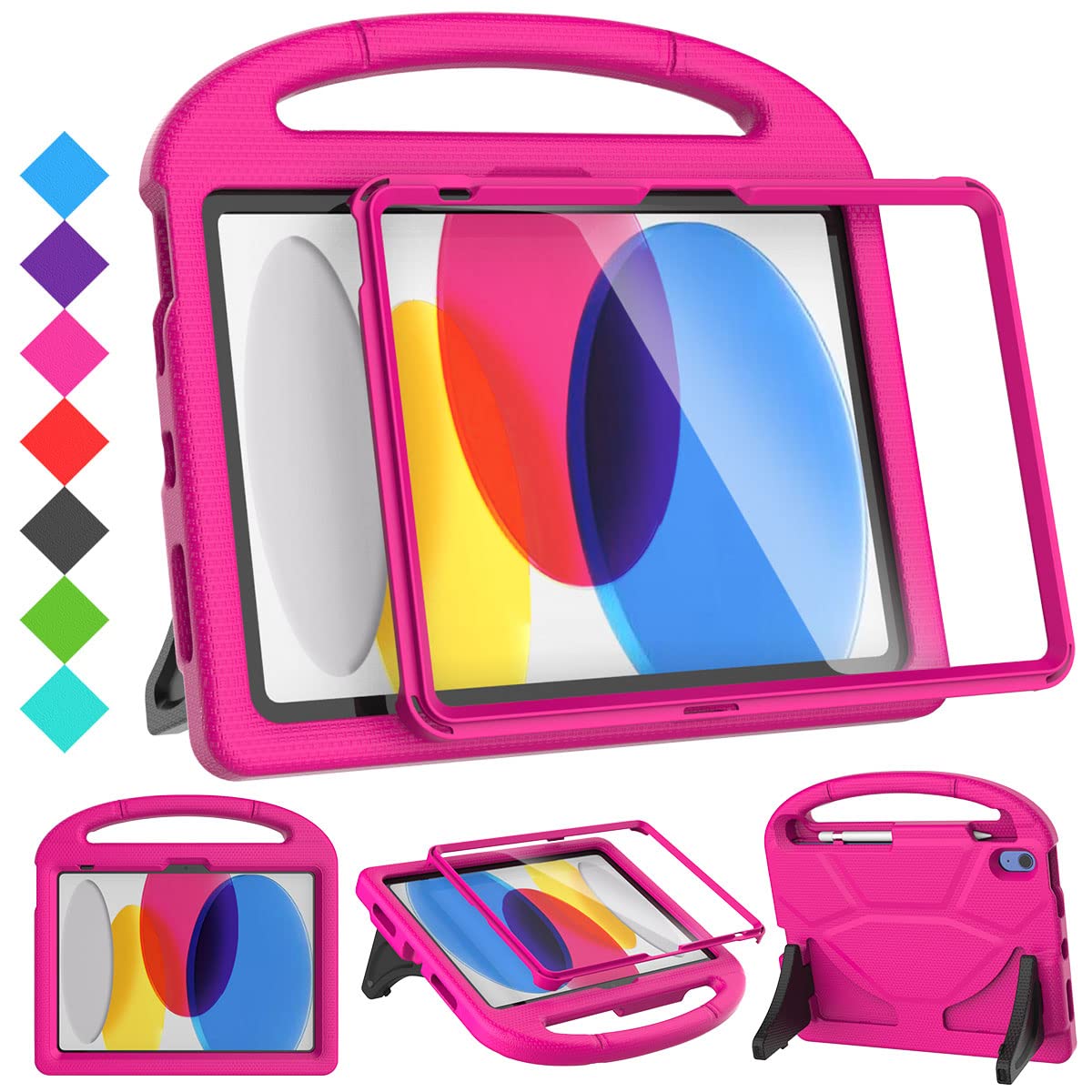 Suplik Kids Case For Ipad 10Th Generation (10.9 Inch, 2022), Ipad 10Th Gen Case With Screen Protector, Durable Shockproof Handle