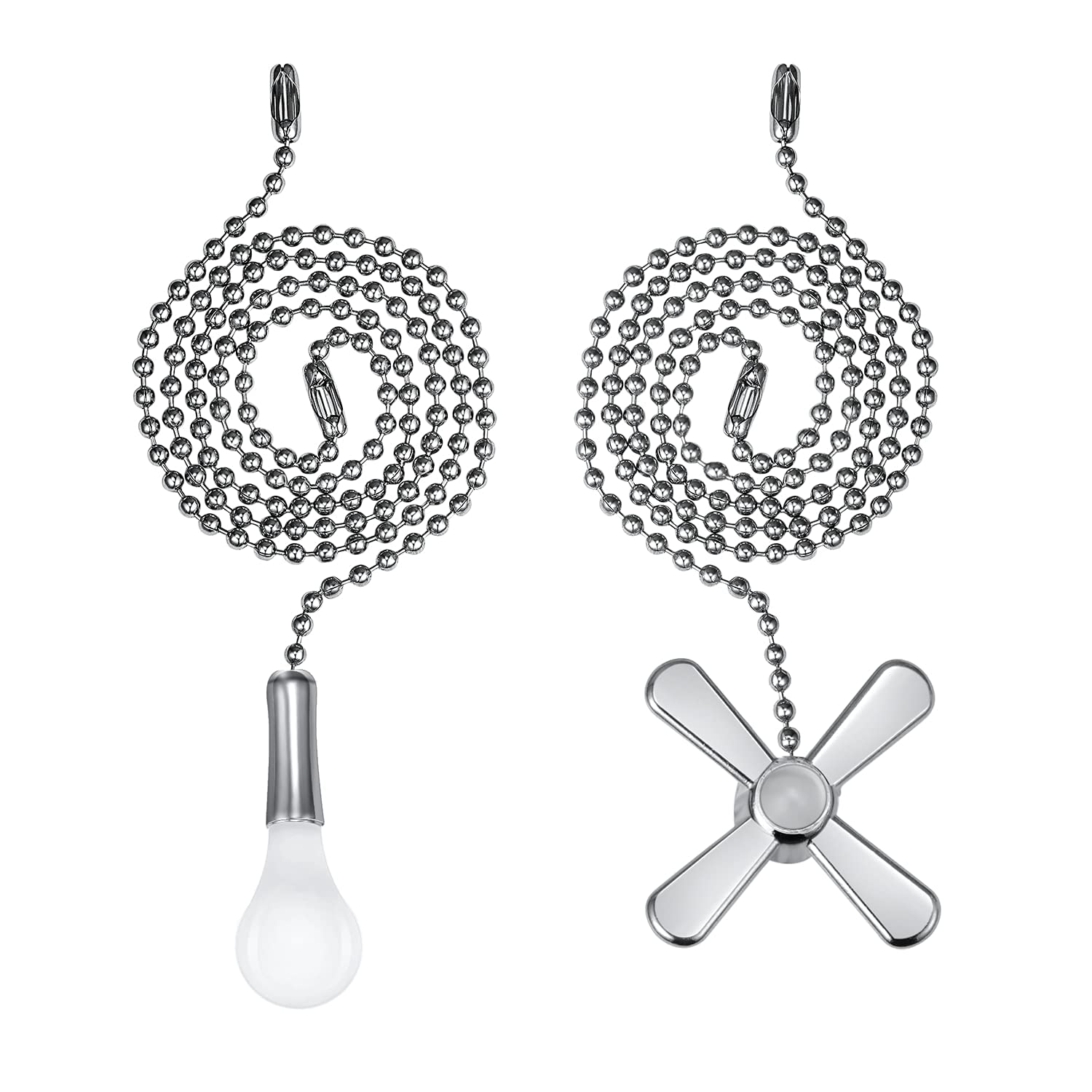 Ceiling Fan Pull Chain,24Inch Extra Long With Decorative Frosted Glass Bulb And Fan Cord,Fit All Standard 3Mm Diameter Ceiling F