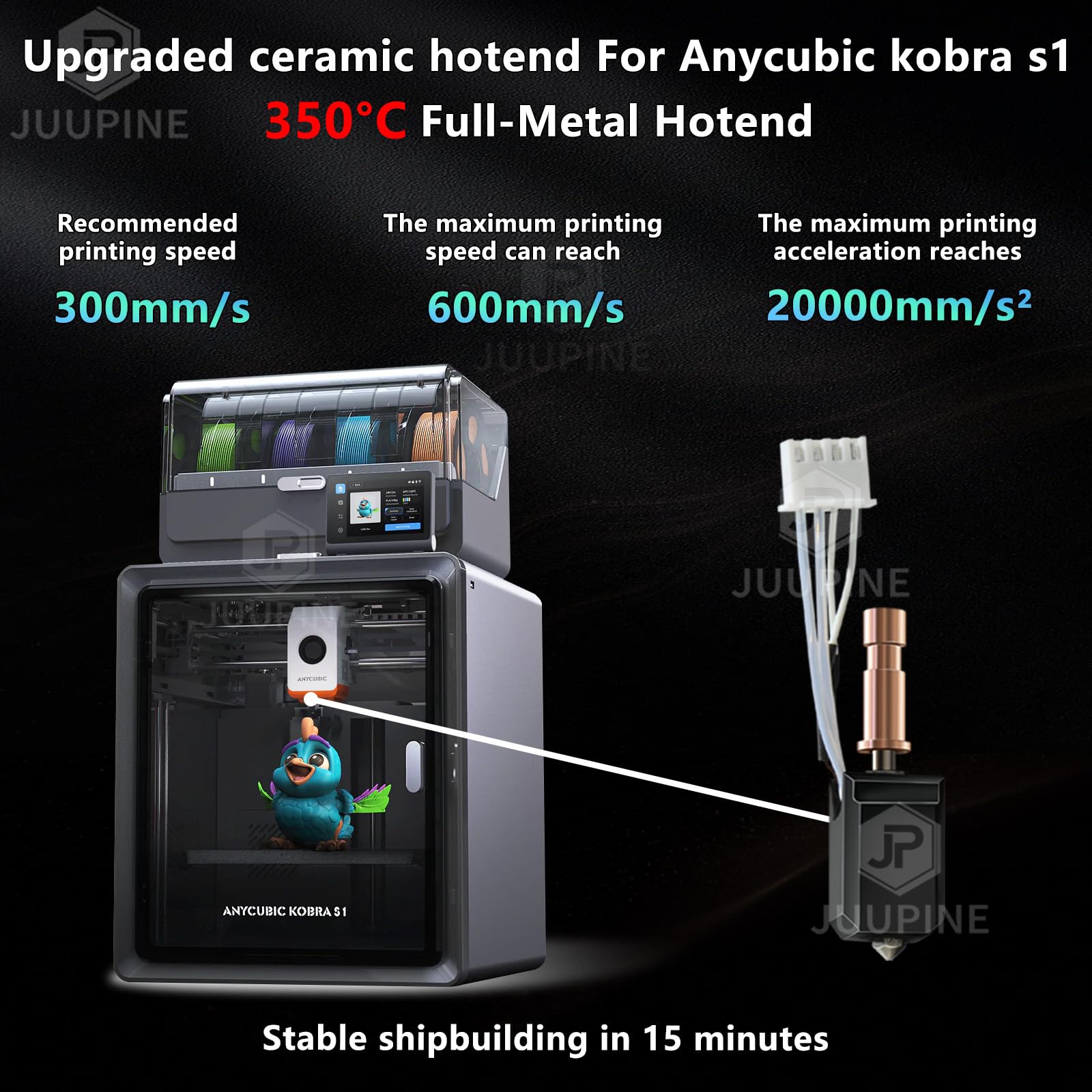 Upgraded 3 Pack Hardened Ceramic Hotend For Kobra S1 Combo 0.2Mm 0.4Mm 0.6Mm Stainless Steel Print Head Extruder Kit Hot End Hea