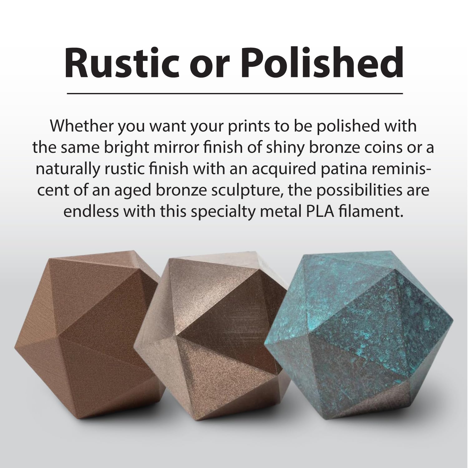 Protopasta Bronze Filled Pla 3D Printer Filament | Protoplant Metal Filled Pla Plastic Printer Filament With 60% Metal | Polish