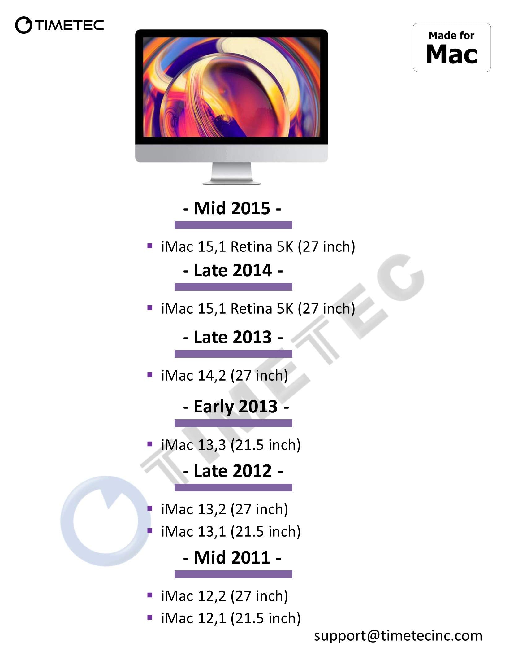 Timetec 8Gb Kit(2X4Gb) Compatible For Apple Ddr3L 1600Mhz For Mac Book Pro (Early/Late 2011,Mid 2012), Imac(Mid 2011,Late 2012,E