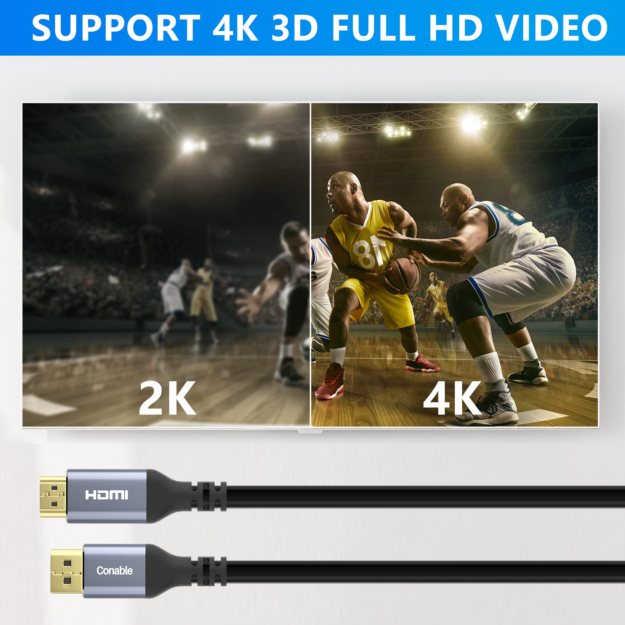 4K Displayport To Hdmi Cable 35Ft, 4K@60Hz Hdr, High Speed Active Display Port To Hdmi Cable Uhd Converter, Uni Directional Cord