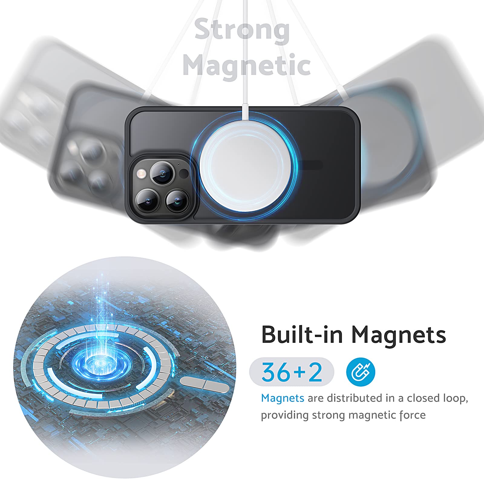 Anqrp Designed For Iphone 13 Pro Case, [Support Magsafe] Soft Silicone Slim Anti Scratch Case For Iphone 13 Pro 6.1 Inch, Black