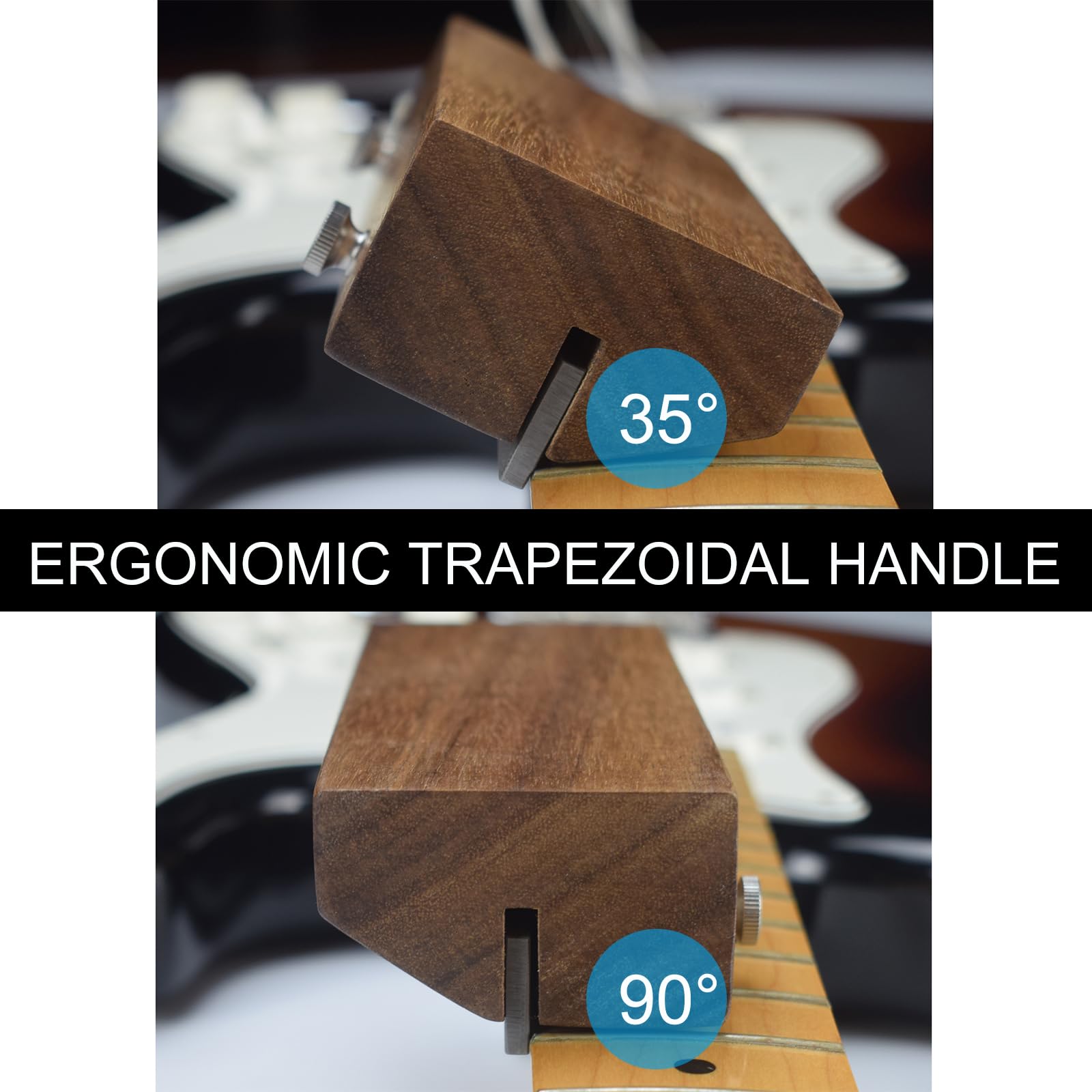 Fret End Beveling & Dressing File   35/90 Degree Tool Free Installation Luthier Tool For Guitar & Bass   Duel Textured High Carb