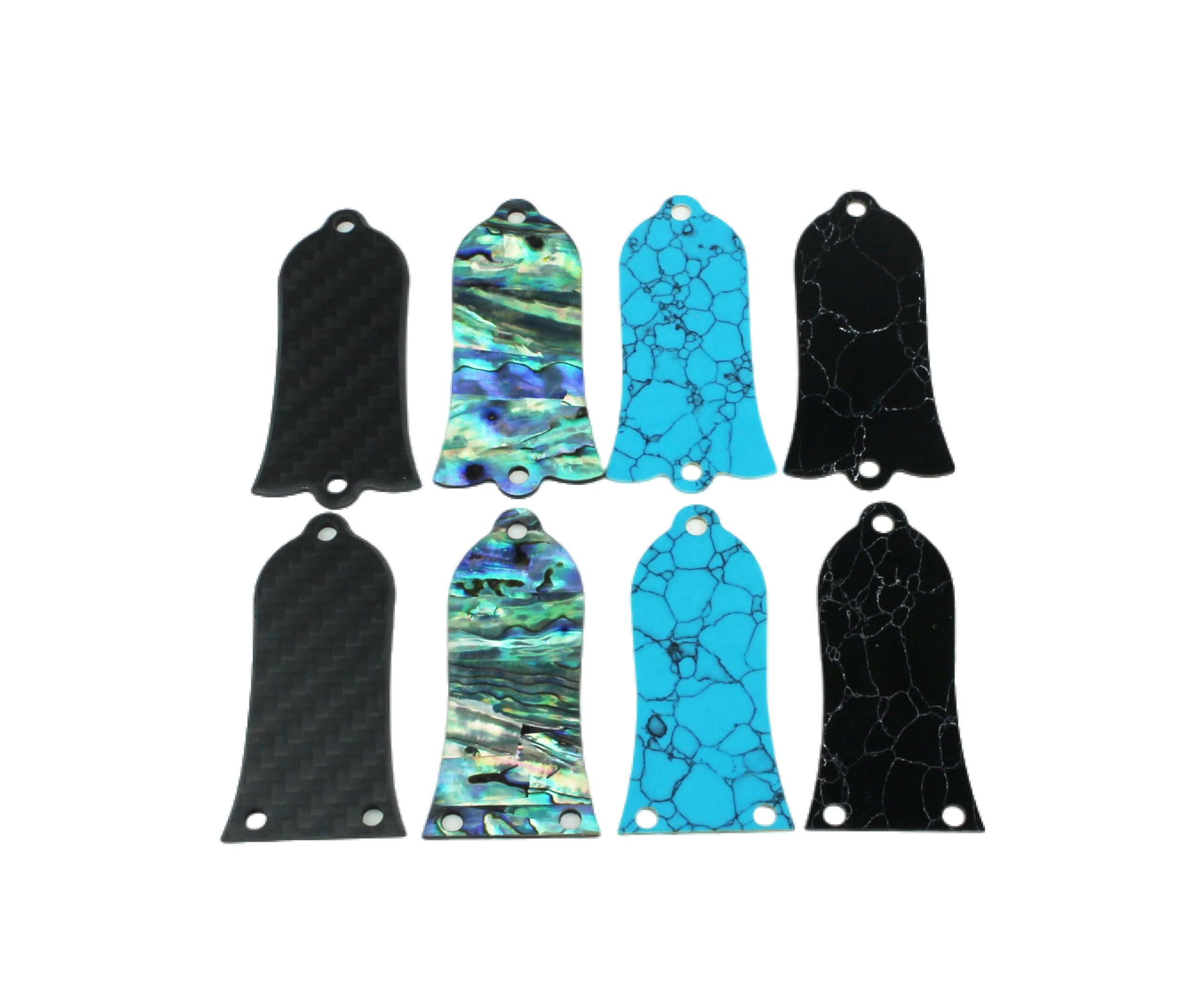 Guyker 1 Pcs Guitar Head Cover 3 Holes, Artificial Turquoise Bell Shape Guitar Truss Rod Cover For Lp Style Guitar Accessories P