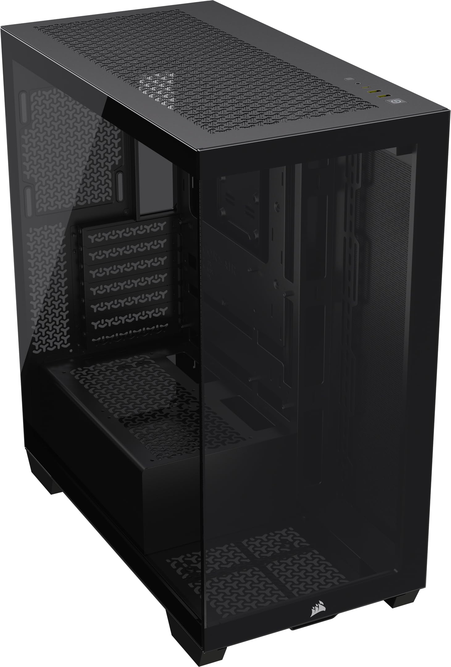 CORSAIR 3500X Mid-Tower ATX PC Case - Panoramic Tempered Glass - Reverse Connection Motherboard Compatible - No Fans Included - 