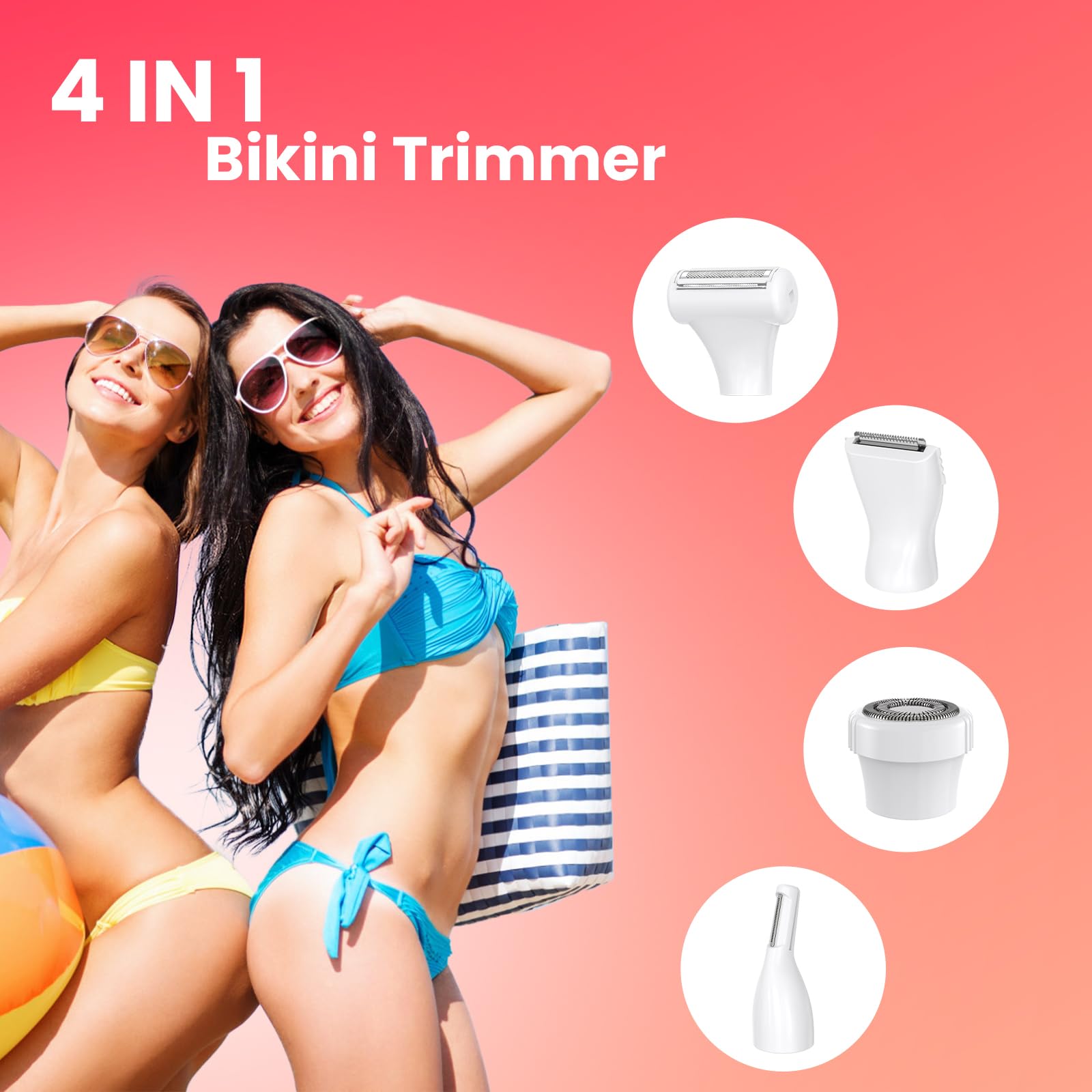Maxgroom Bikini Trimmer For Women, All In One Waterproof Lady'S Electric Razor Shaver And Facial Hair Removal, Rechargeable Body