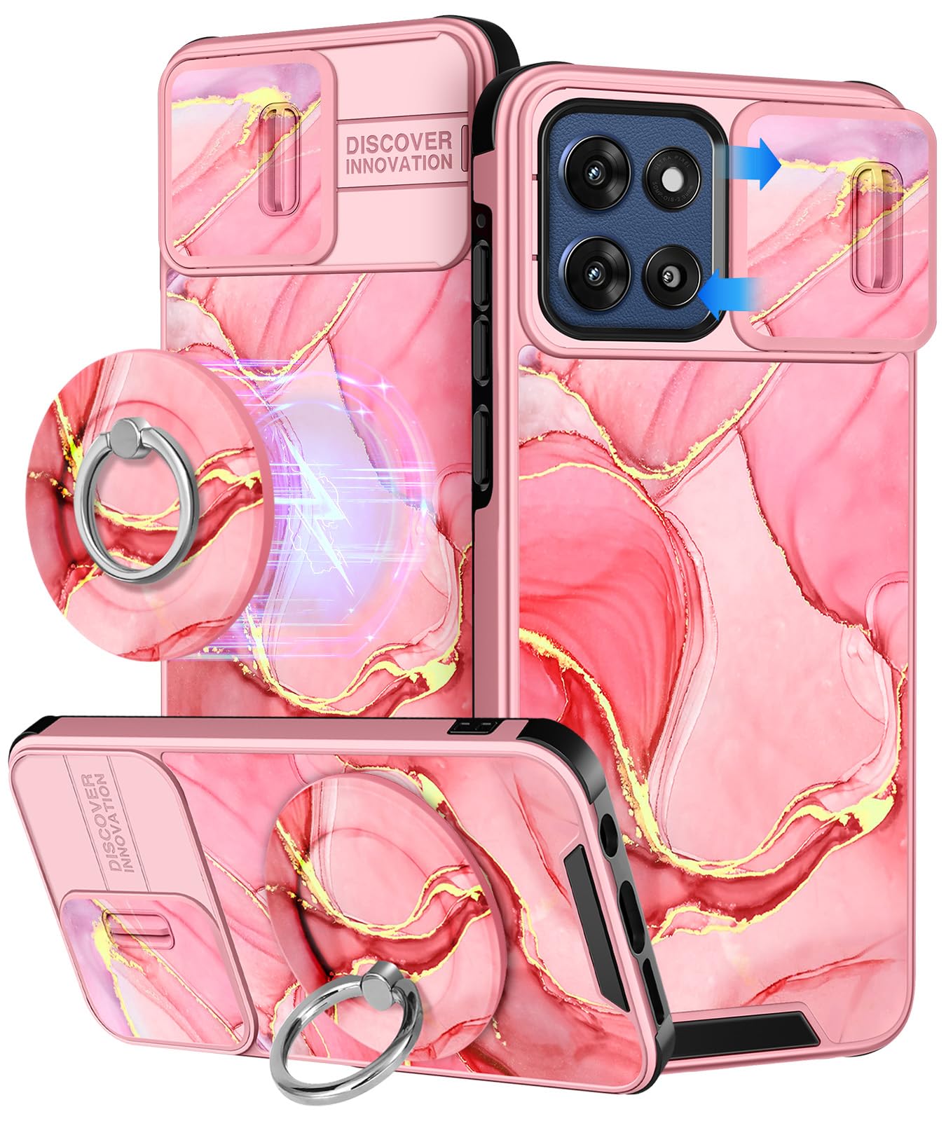 Buleens for Moto G Stylus 2026/2025 Case - Cute Design with Ring Stand & Camera Cover Women Girls Aesthetic Pretty Girly Teens P