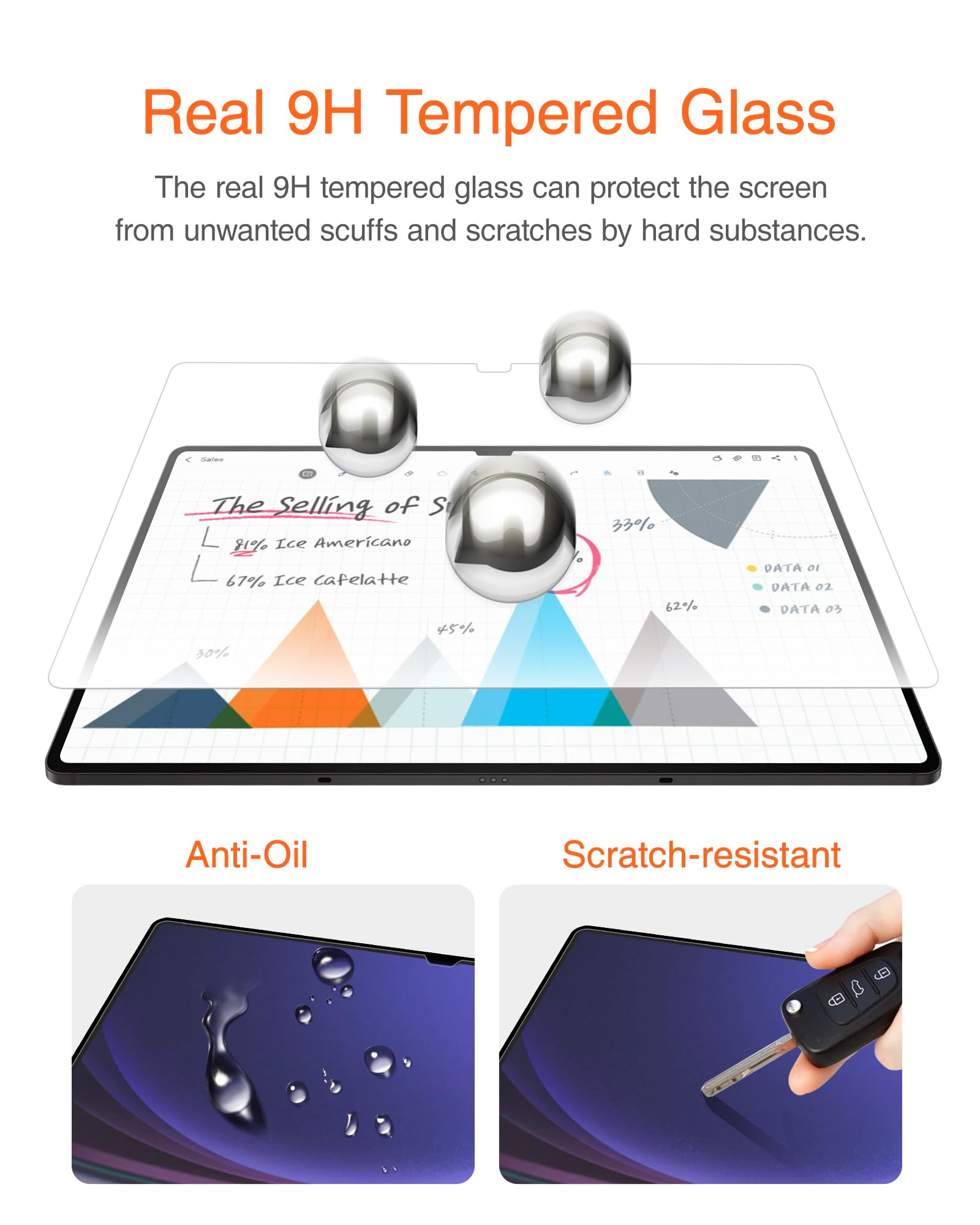 Kct Nano Texture Glass Screen Protector Compatible With Samsung Galaxy Tab S10 Ultra /S9 Ultra / S8 Ultra 14.6 Inch 2024/2023/2022, Auto Alignment Tool, Tempered Glass