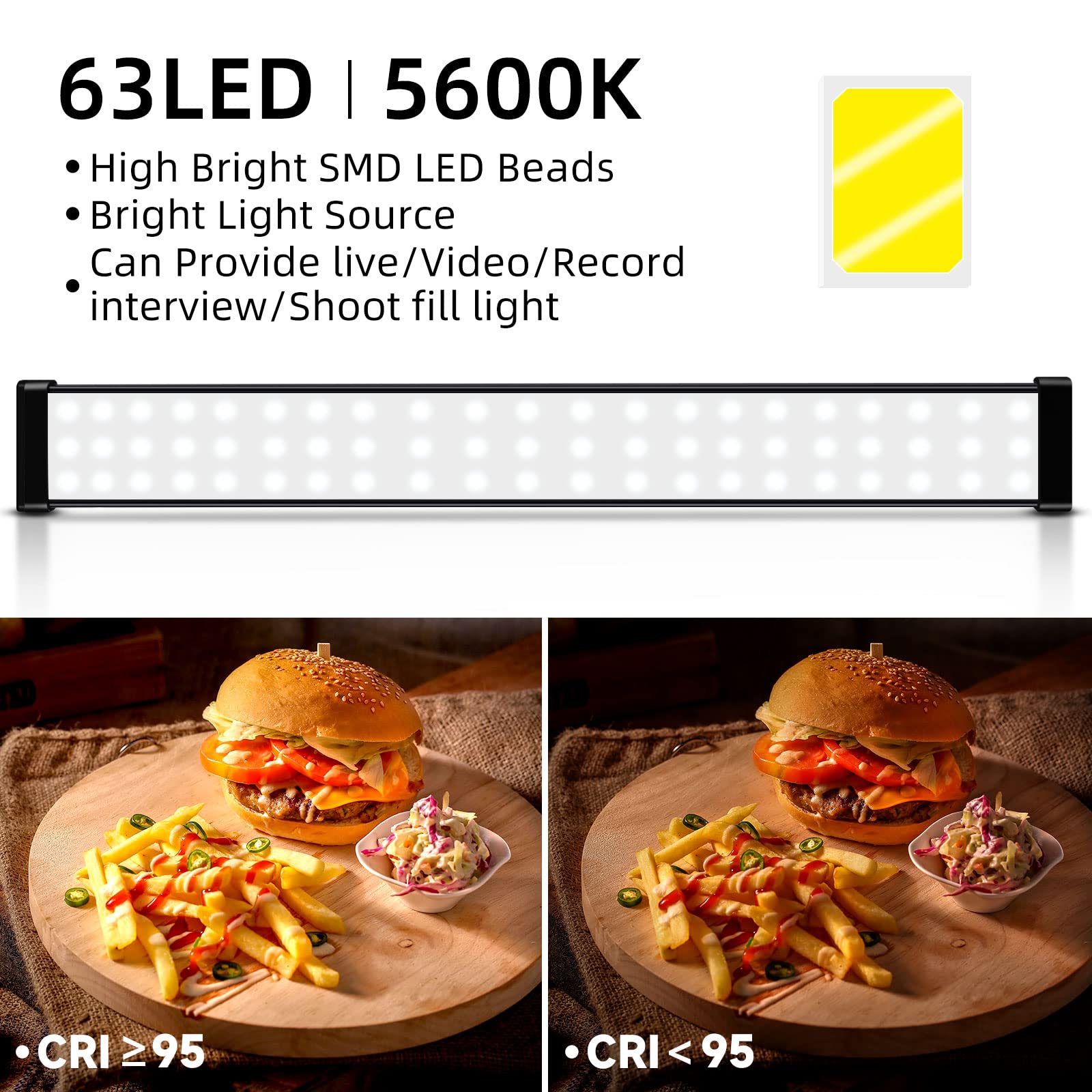 Led Video Lighting Kit With Wand Stick   Photography Studio Light,Adjustable Tripod Stand,Vallkay 9 Color Filters 5600K Dimmable Portable Stand For Live Streaming/Portrait Photo/Vlog, Black (D4002)