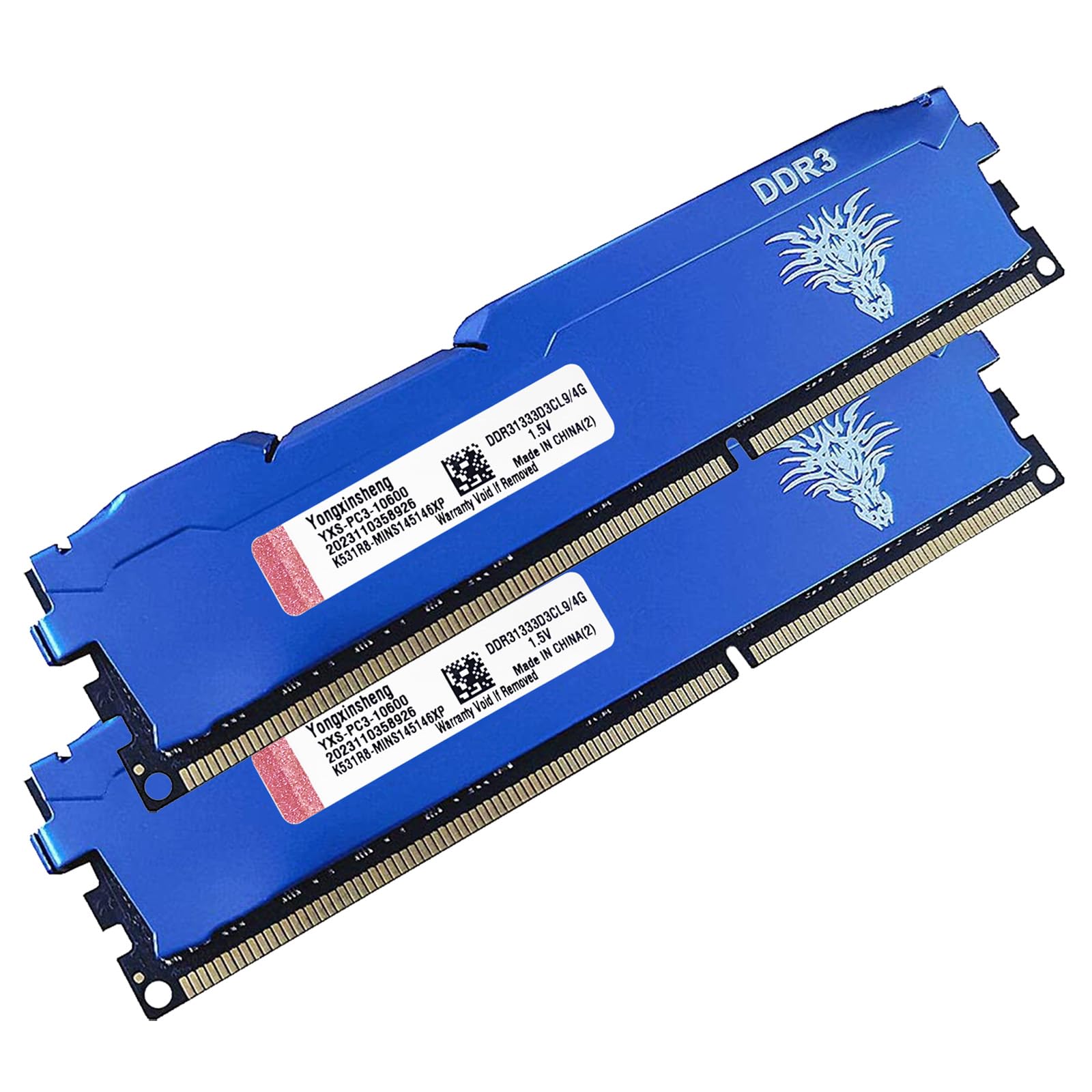 Yongxinsheng Ddr3 8Gb Kit (4Gbx2) Desktop Ram 1333Mhz Pc3 10600 Udimm Non Ecc Unbuffered 1.5V 2Rx8 Dual Rank 240 Pin Cl9 Pc Comp