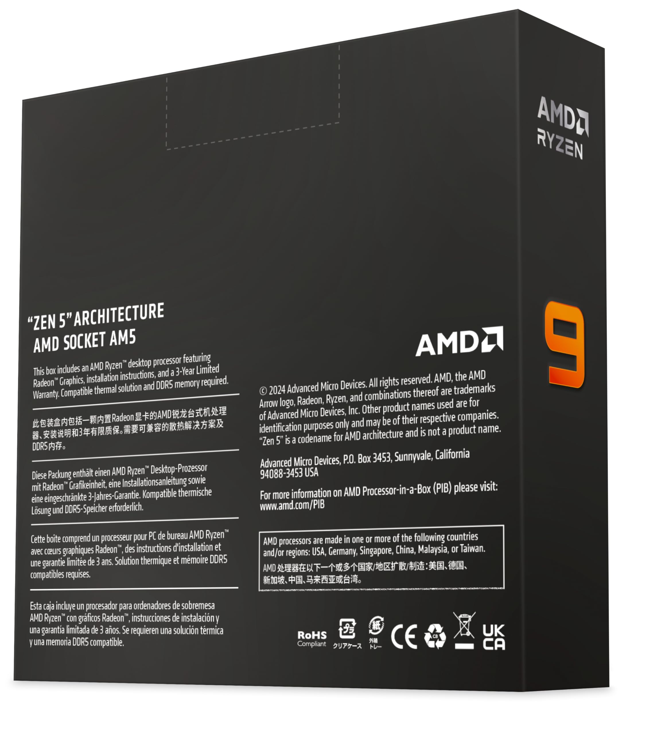 Amd Ryzen 9 9950X 16 Core, 32 Thread Unlocked Desktop Processor