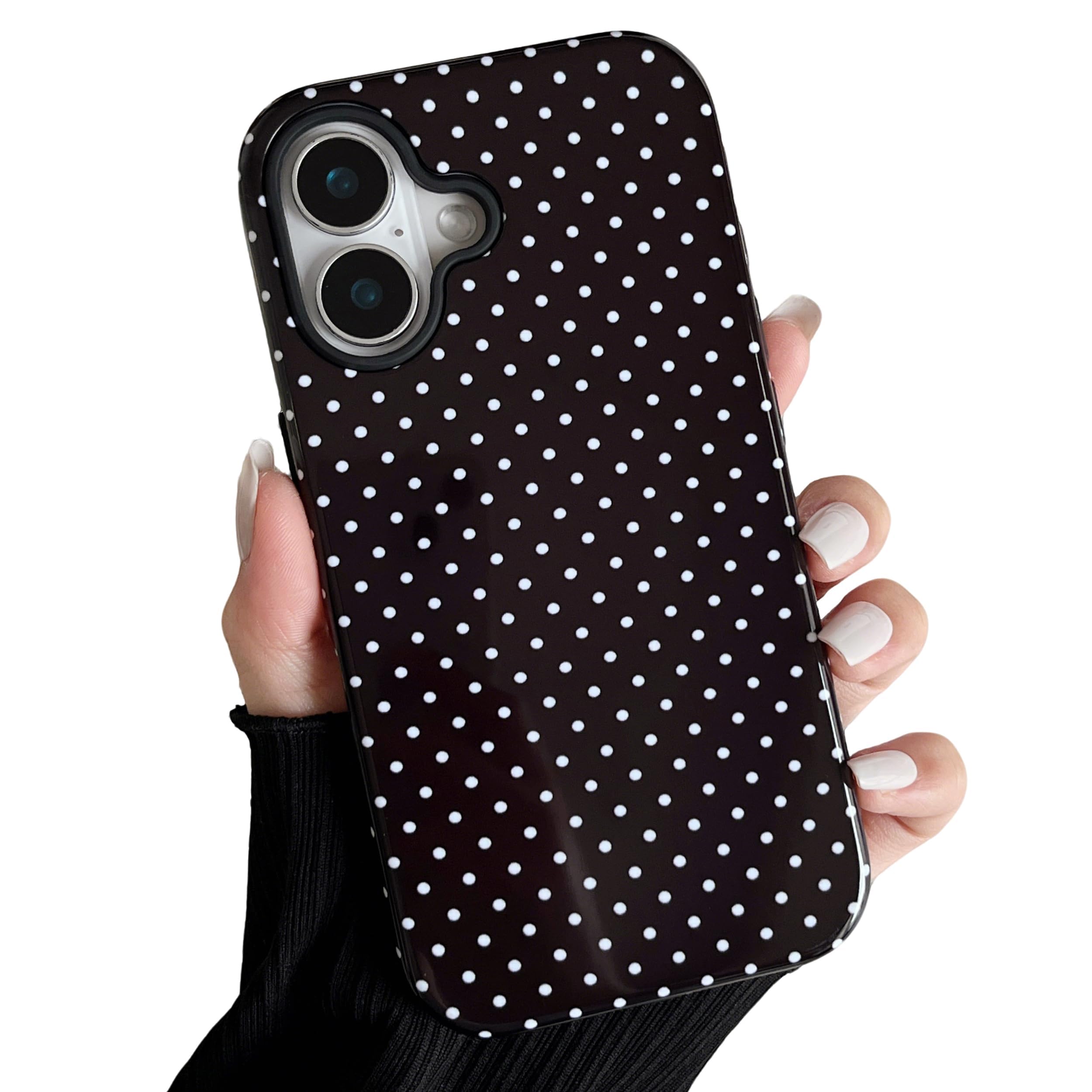 ZTOFERA Magnetic Case for iPhone 16 Plus, Polka Dot Phone Case Cute for Girl Women, Compatible with Magsafe, Hard PC+Soft TPU Pr