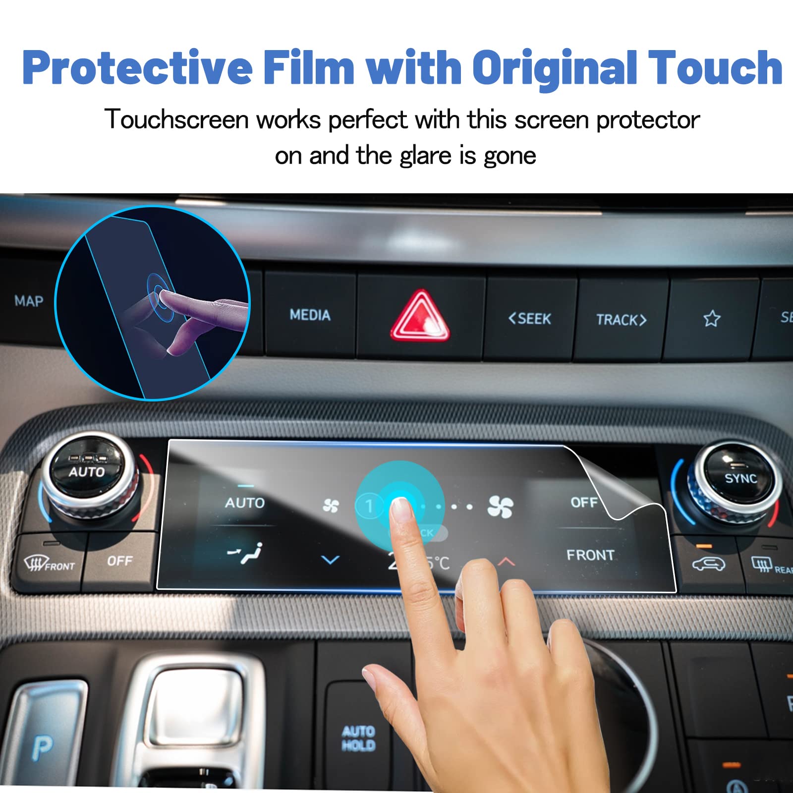 Shaohao For 2024 2025 Hyundai Palisade Screen Protector 2023 2024 2025 Palisade Calligraphy Touch Screen&Dashboard Screen&Center Ac Screen &Rear Ac Screen Protector Palisade 2024 2025 Accessories 7Pcs