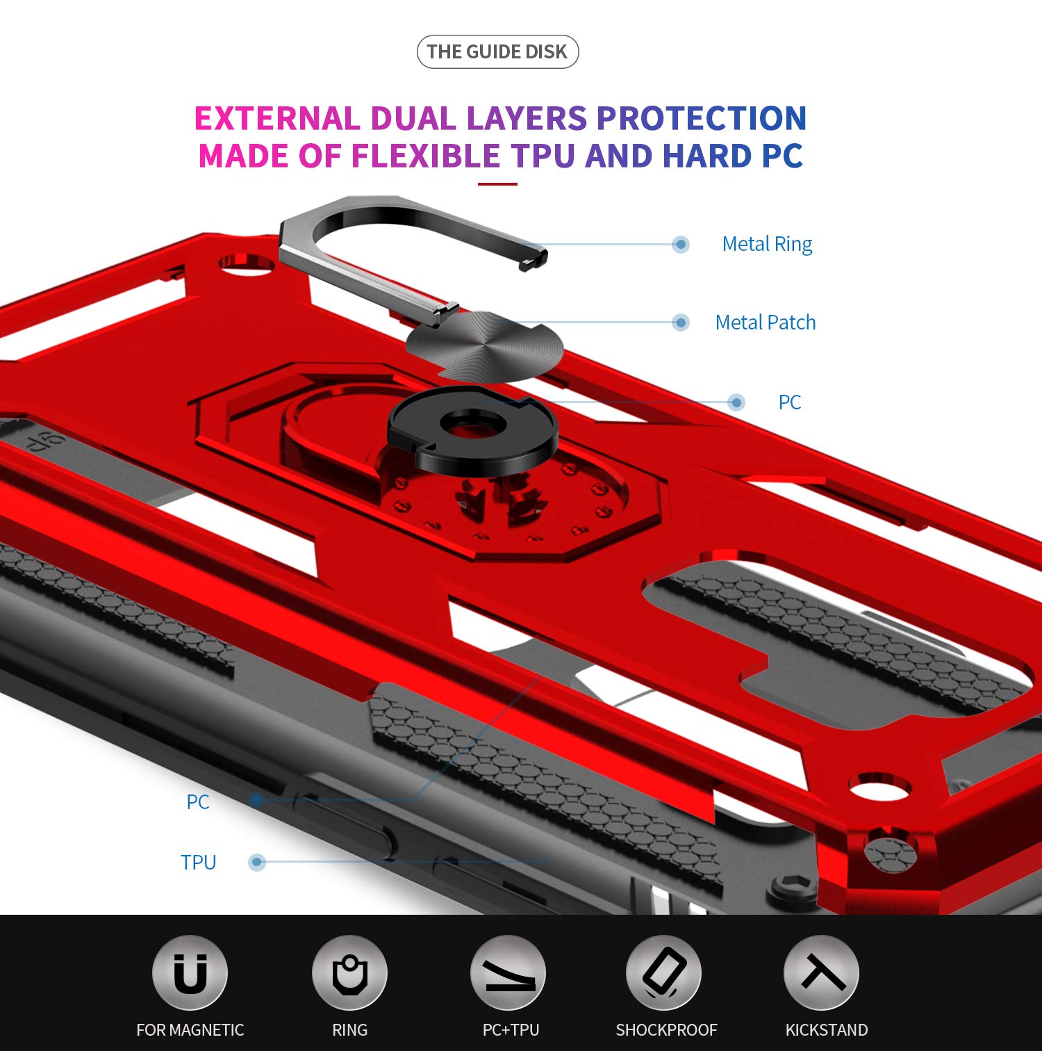 Leyi Compatible With S9 Plus Case, Samsung Galaxy S9 Plus Case With [2 Pack] 3D Curved Screen Protector, [Military Grade] Magnet