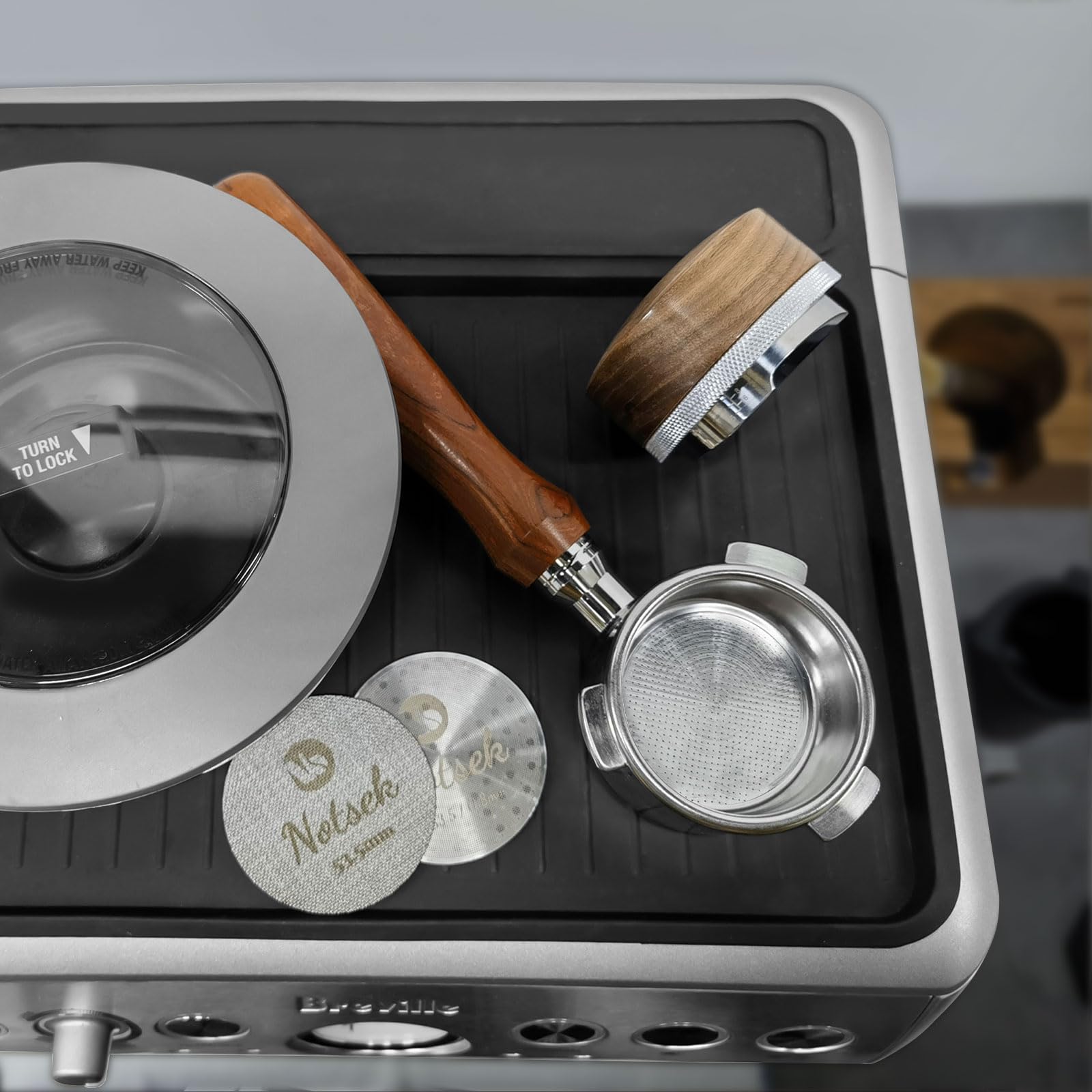 Tamping Mat For Breville 870/880, Espresso Tamper Mat, Food Grade Silicone Non Slip, 11In X 9.25In, Waterproof Heat Resistant, E