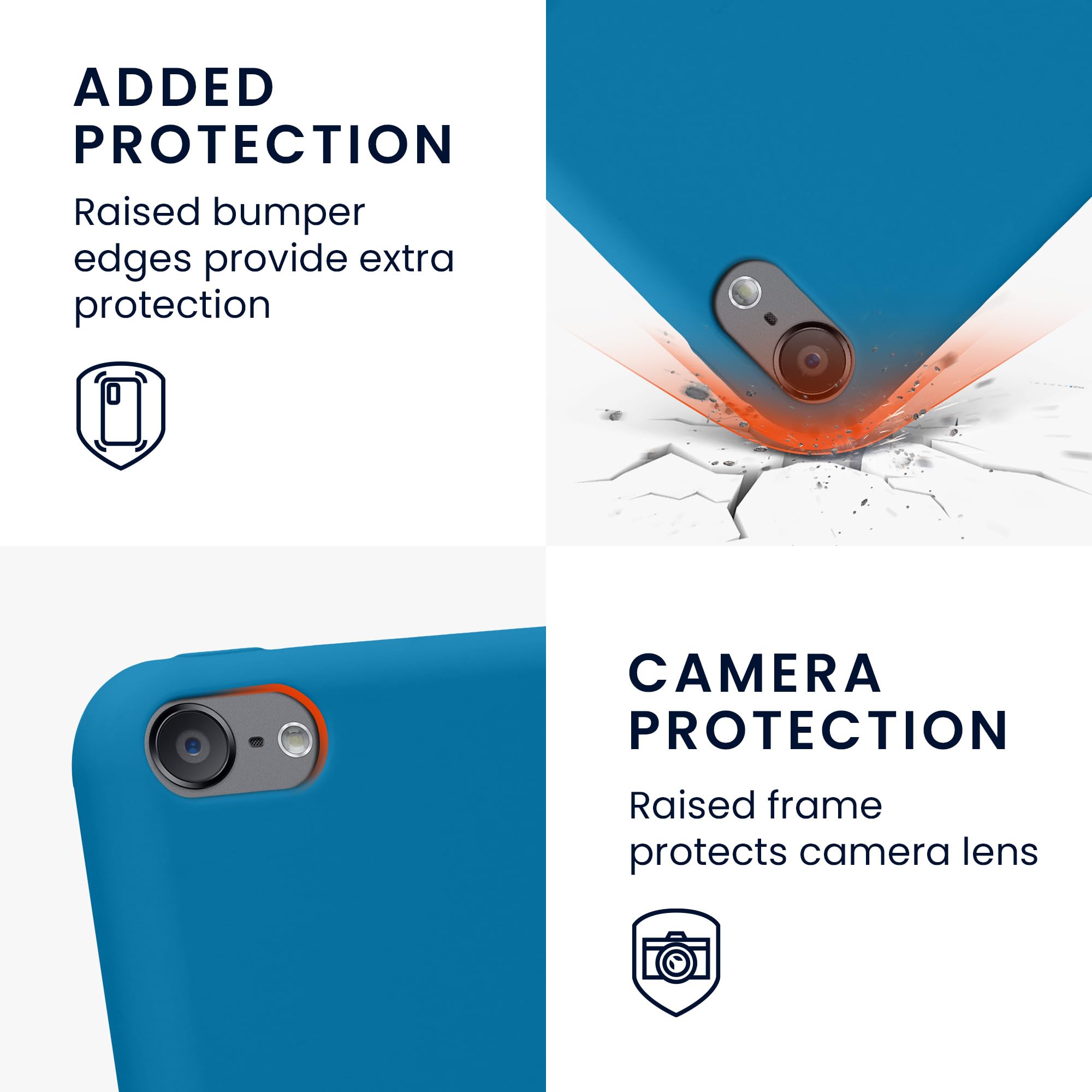 Rubberized Tpu Case For Apple Ipod Touch 6G / 7G (6Th And 7Th Generation)   Caribbean Blue