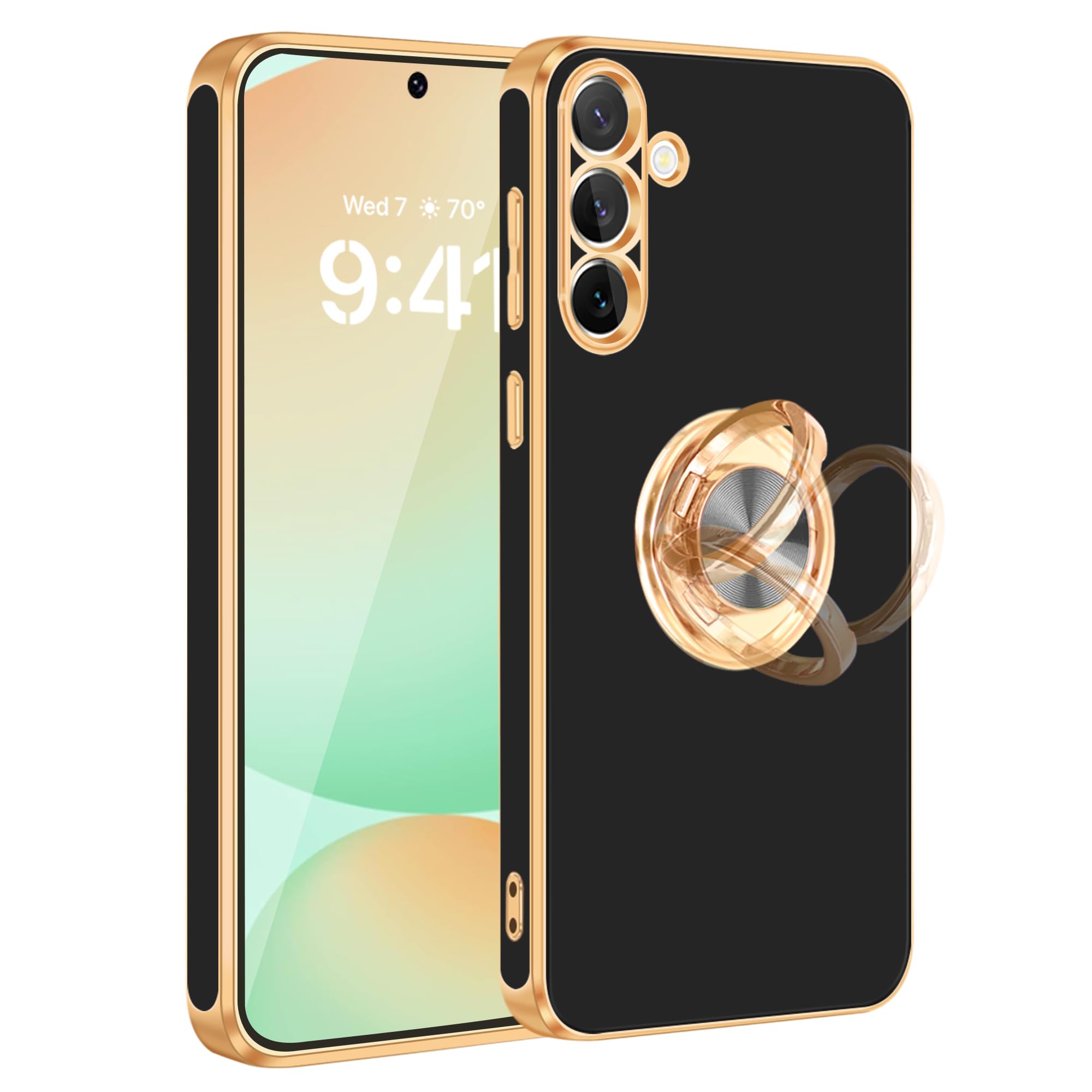 Fingic For Samsung Galaxy S24 Fe Case[With 360Ring Holder Stand][Support Magnetic Car Mount]Kickstand Case For Women Girl Boy Sl