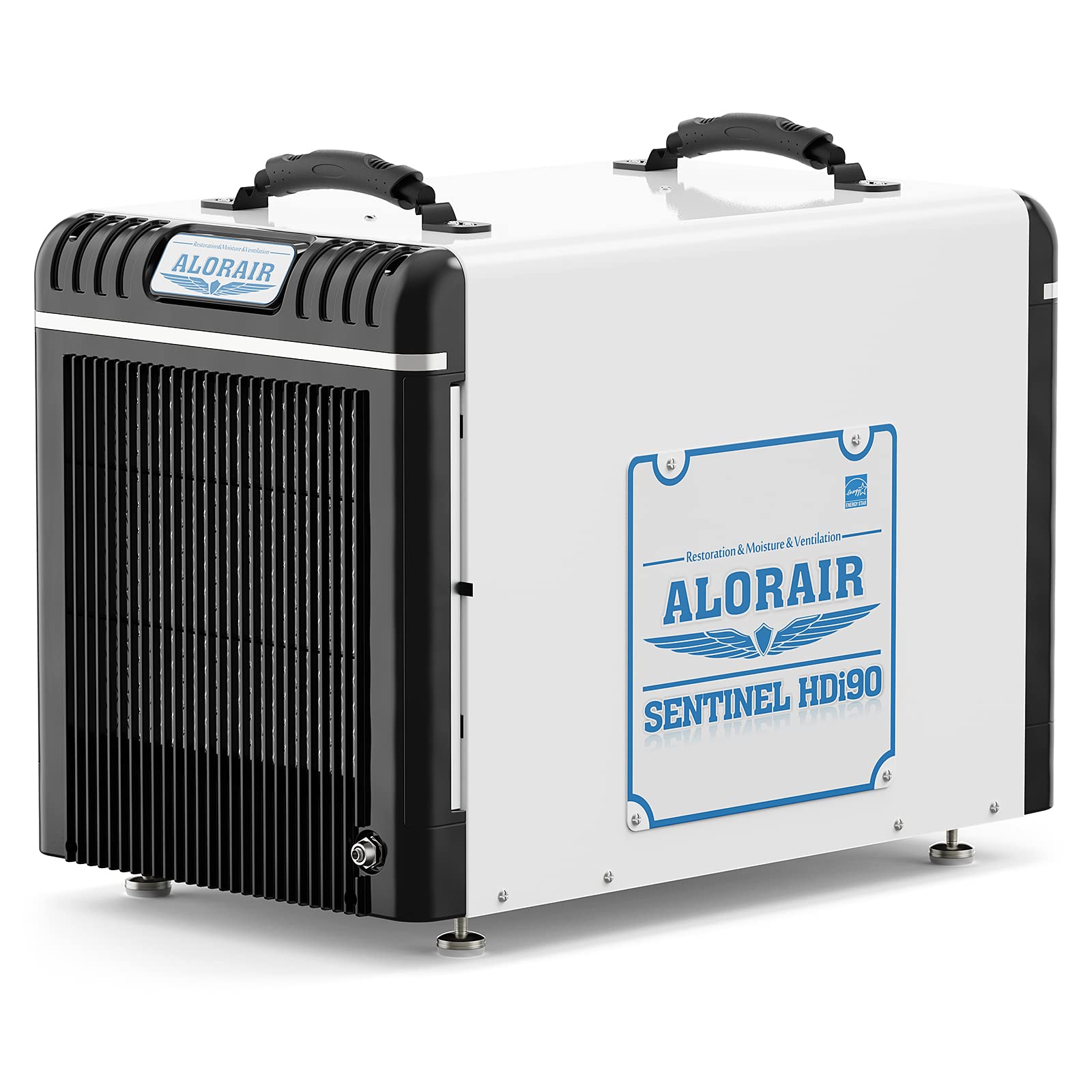 Alorair Basement/Crawlspace Dehumidifiers 198 Ppd (Saturation), 90 Pints (Aham), Condensate Pump, Auto Defrosting, Rare Earth Alloy Tube Evaporator