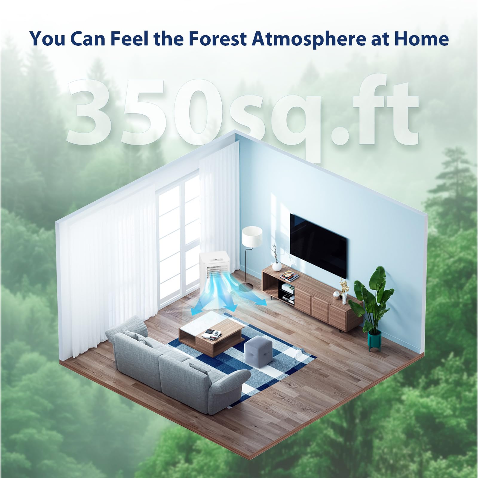 Portable Air Conditioners, 8000 Btu With Remote Control, 4 In 1 Free Standing Cooling Ac With Fan & Dehumidifier & Cools, 24H Ti