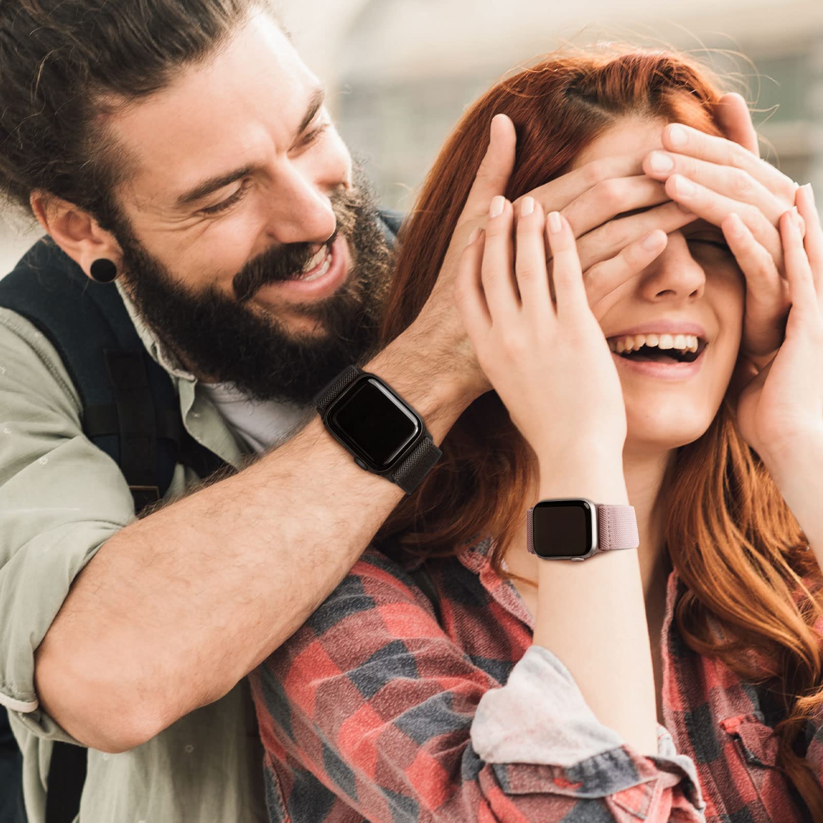 Stretchy Nylon Solo Loop Bands Compatible With Apple Watch 38Mm 40Mm 41Mm, Adjustable Braided Sport Elastic Wristbands Women Men