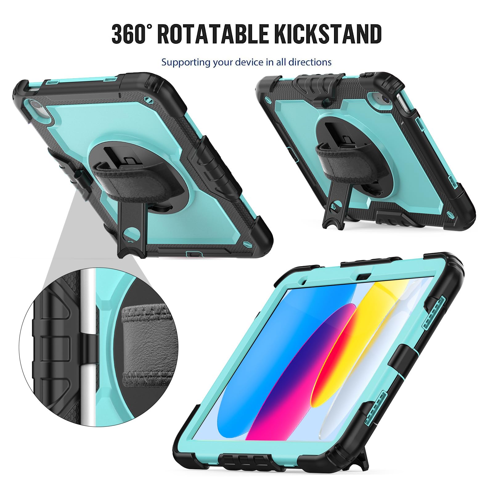 Sibeitu Case Compatible With Ipad 10Th Generation 10.9'', Ipad 10 Case With Screen Protector And Pencil Holder Full Body Drop Pr