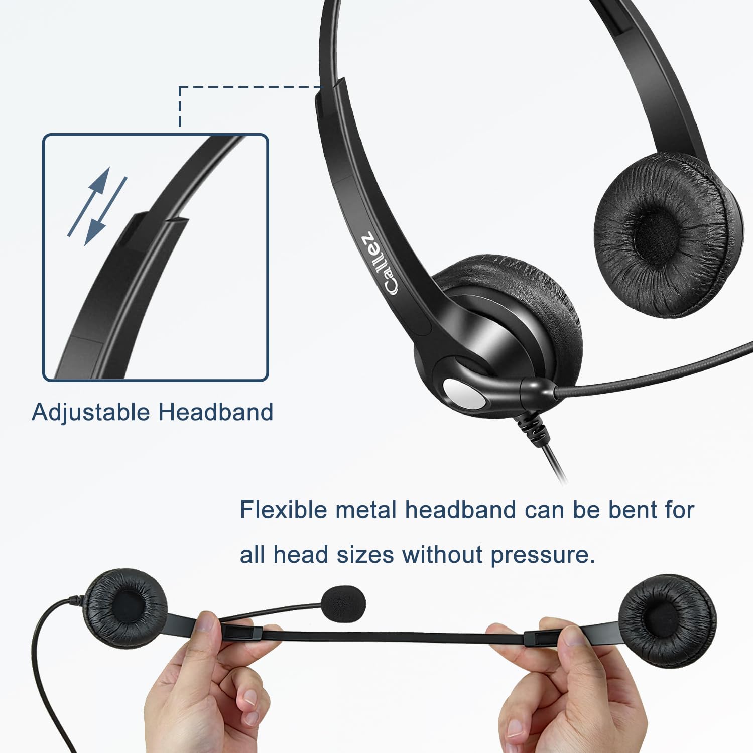 Callez Phone Headset With Noise Cancelling Microphone And Volume Control, Office 2.5Mm Telephone Headsets Compatible With Panaso