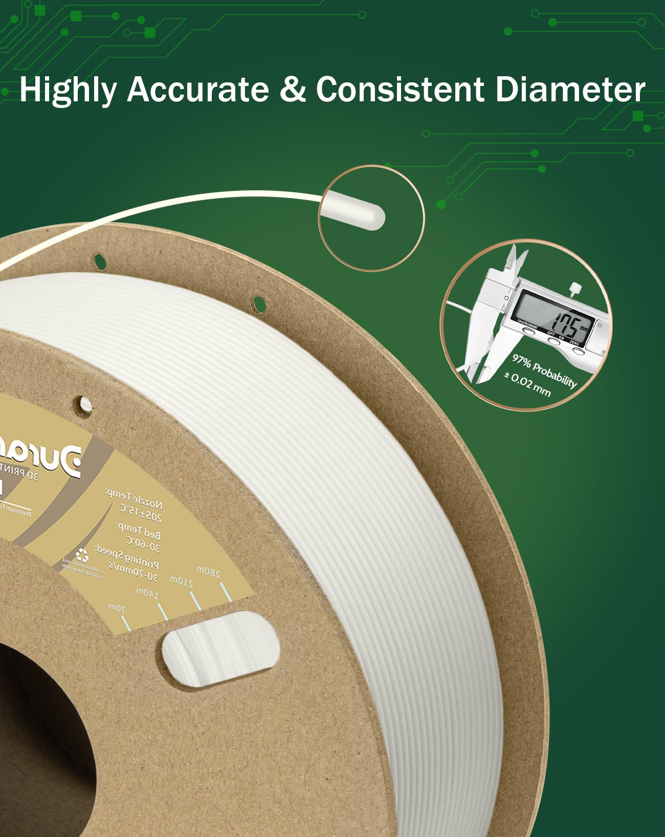 Duramic 3D Pla Glow In The Dark Filament 1.75Mm Glow Green, 3D Printing Pla Filament 1.75Mm Dimensional Accuracy +/  0.05 Mm, 1K