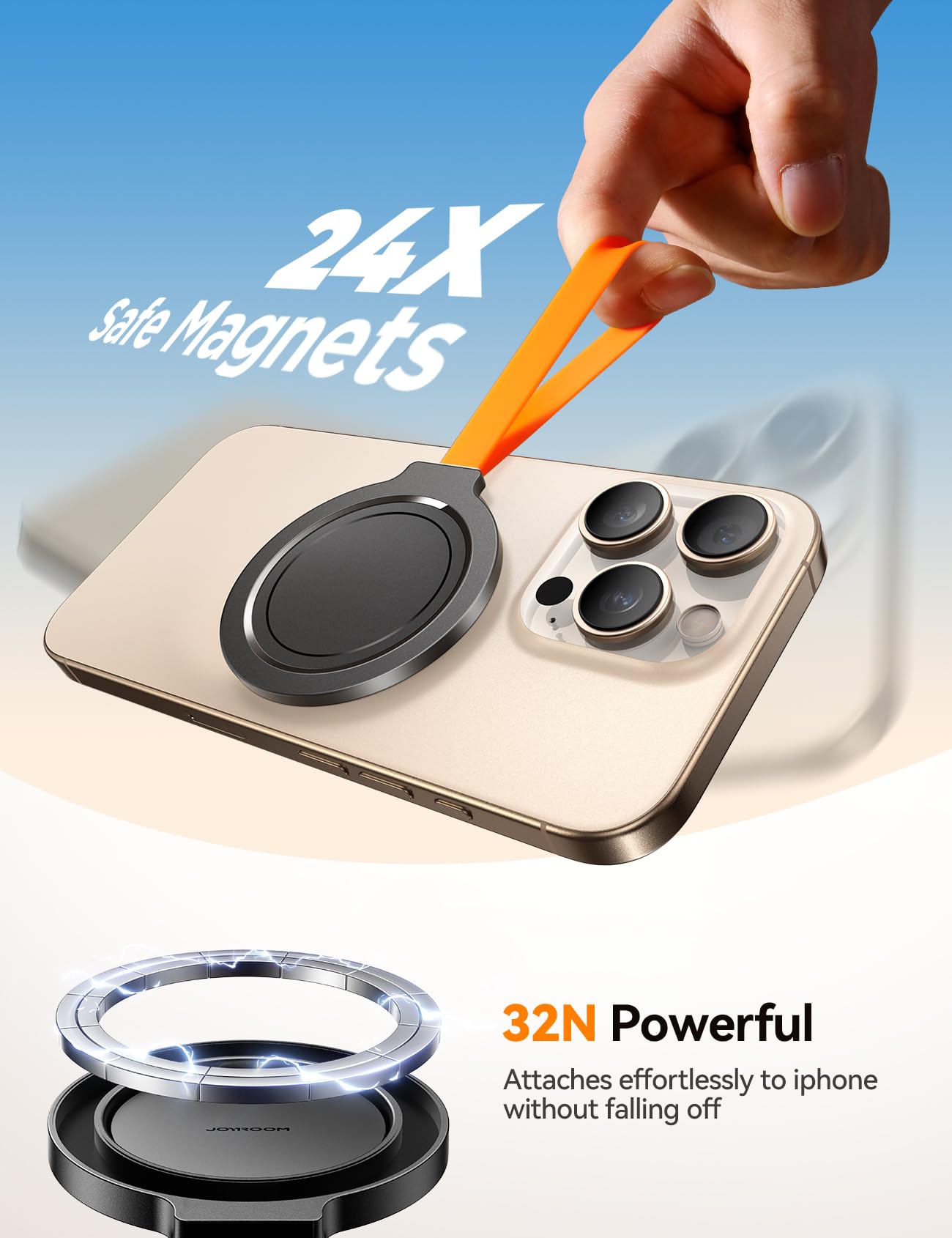 Magnetic Phone Grip Holder For Magsafe [Not Include Phone Grip] [24X Super-Strong Magnet] Compatible With Magsafe Accessories Fo