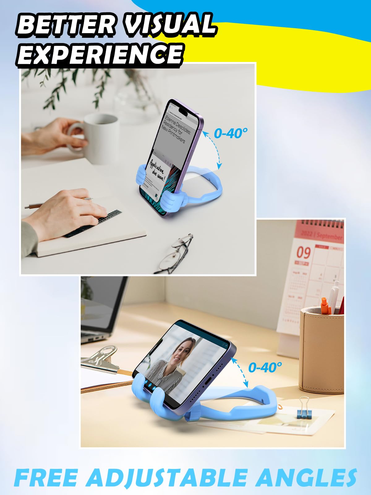 Stocking Stuffers For Teen Boys Girls Kids Christmas: Thumbs Up Lazy Phone Stand Holder Gift For Men Women Adults Funny Gadgets