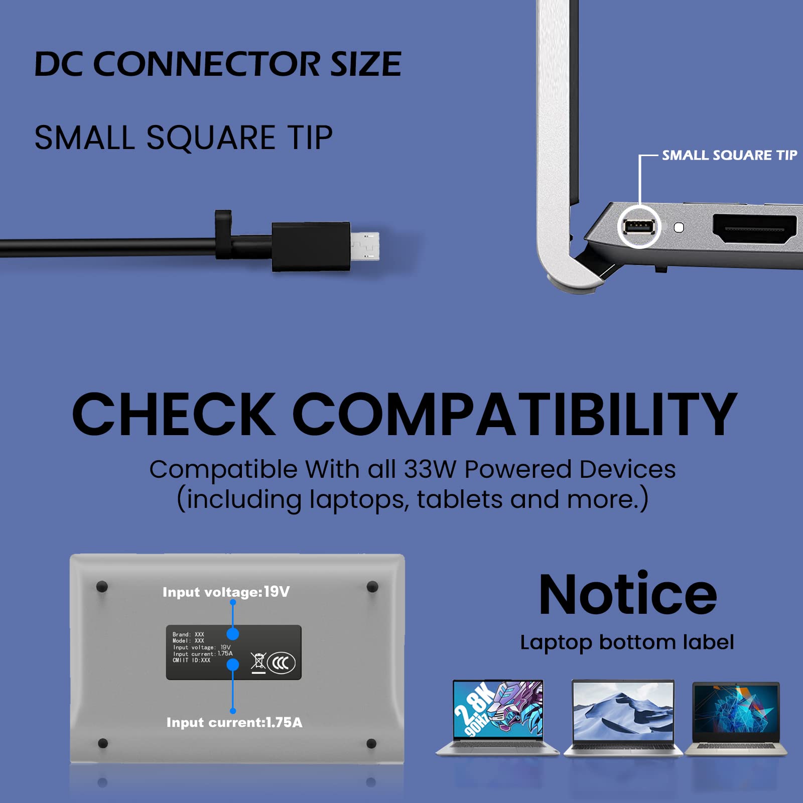 33W Laptop Charger Replacement For Asus Chromebook C201P C201 C201Pa C100Pa C100P C100 Eeebook X205T X205 X205Ta Vivobook E200H