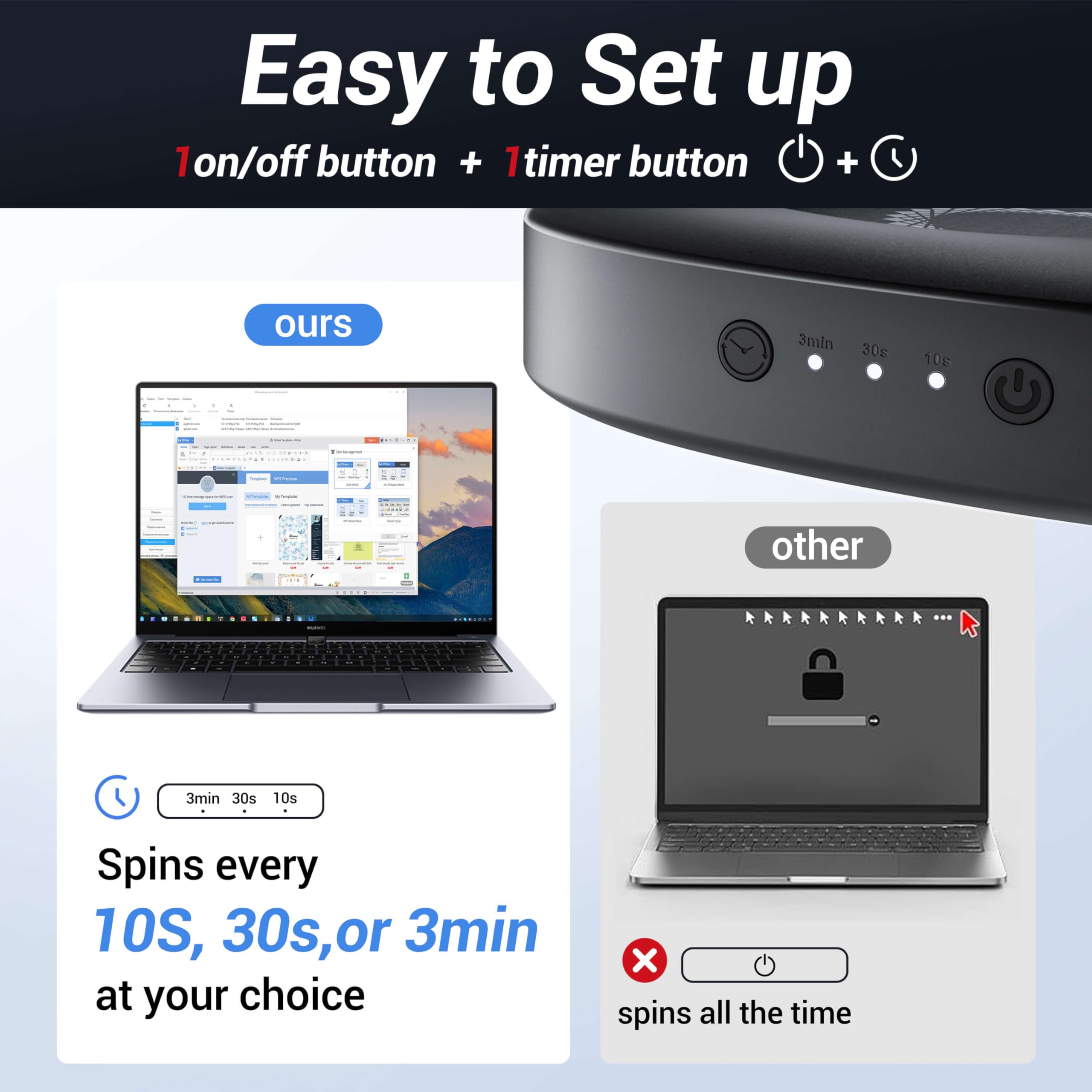 Mekass Mouse Jiggler Undetectable With Timer, Ultra Silent Mouse Mover Device To Keep Computer Pc Laptop Alive, Automatic Mouse