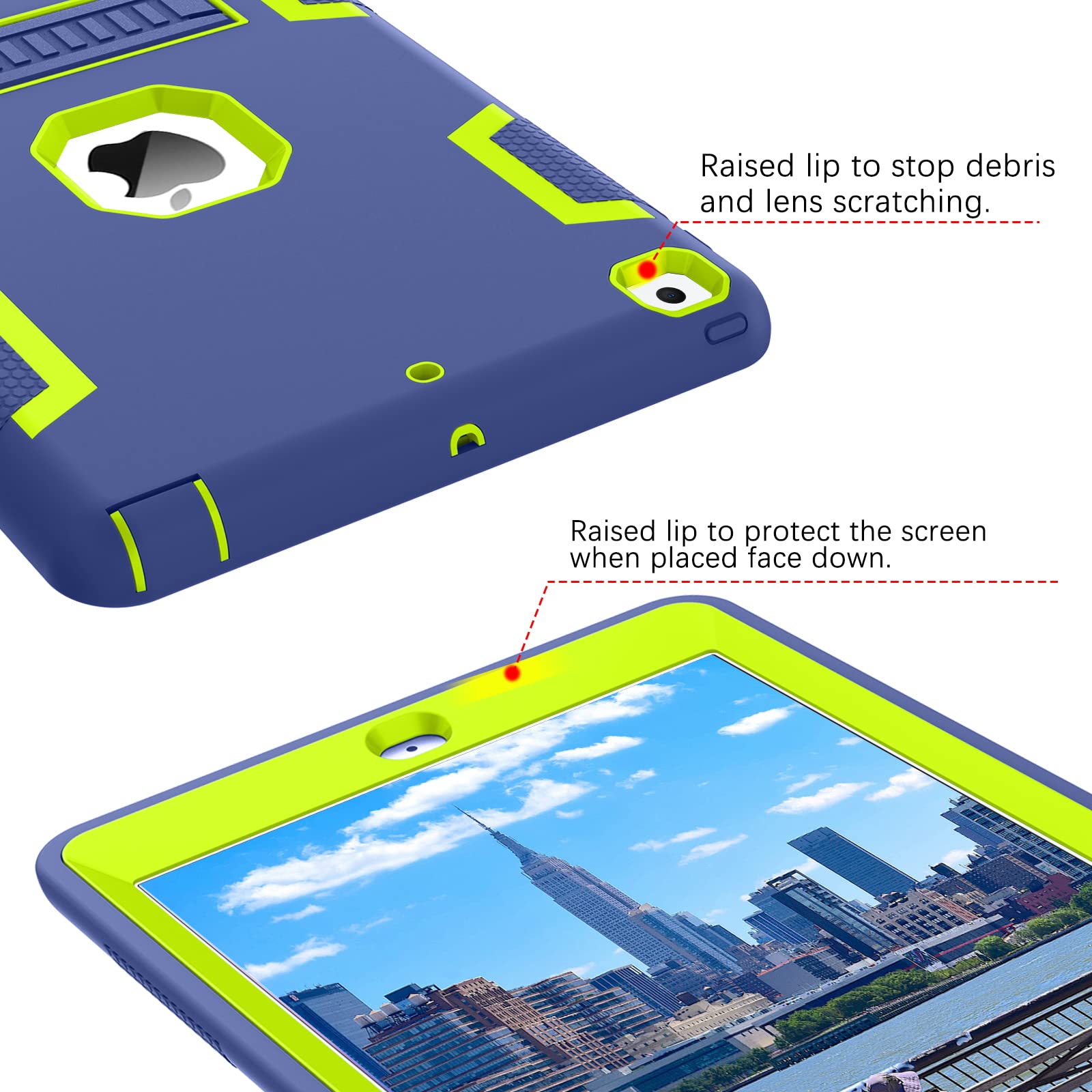 Bentoben For Ipad 6Th Generation Case, Ipad 5Th Generation Case, Ipad 9.7 2018/2017 Case, 3 In 1 Heavy Duty Rugged Shockproof Ki