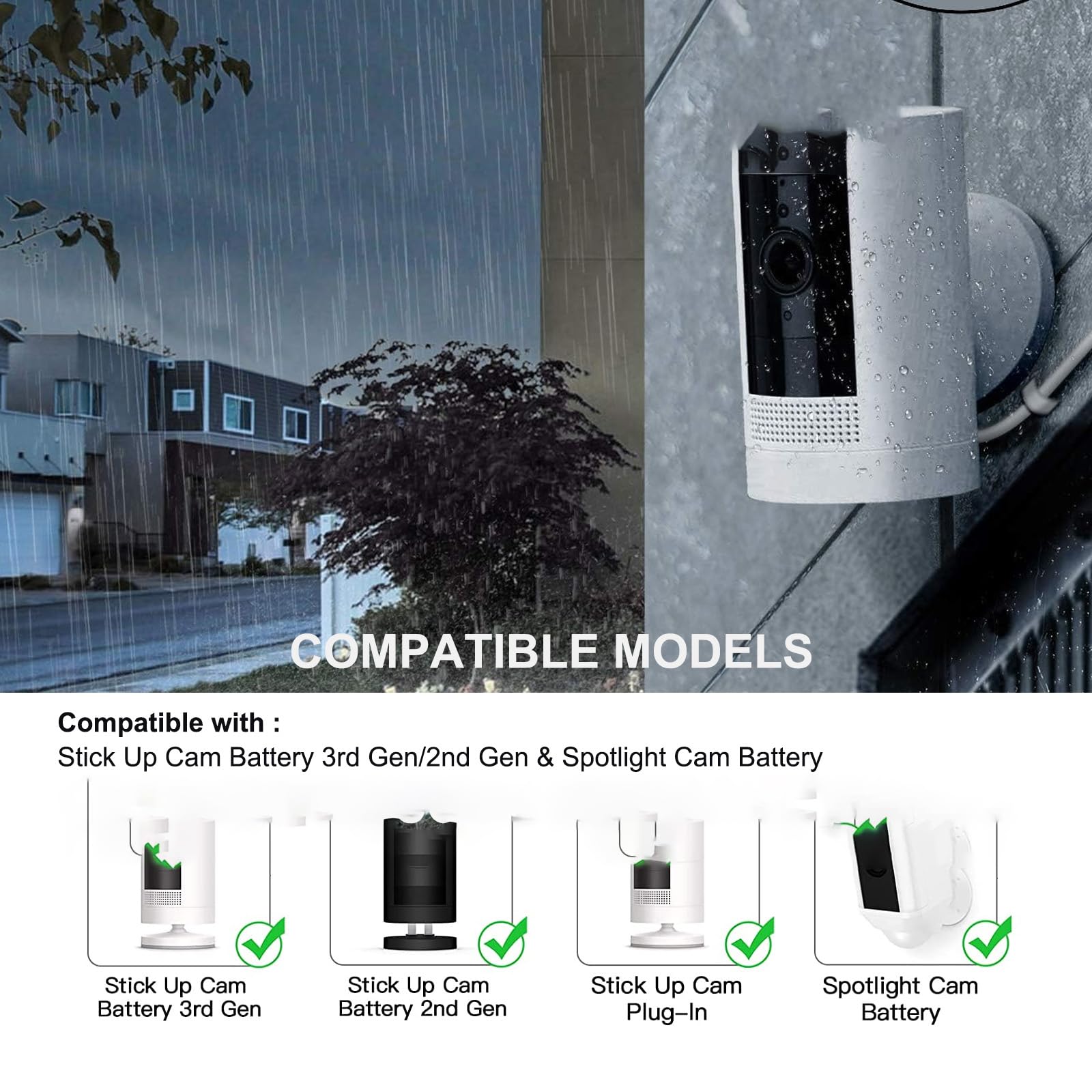 13.2Ft 3 Pack Stick Up Camera Power Adapter Plug Charger For Ring Stick Up Cam/Plug In 3Rd Gen/2Nd Gen & Spotlight Cam Spotlight Cam Plus/Pro, Ring Pan Tilt Stick Up Camera Power Cord Charging Cable