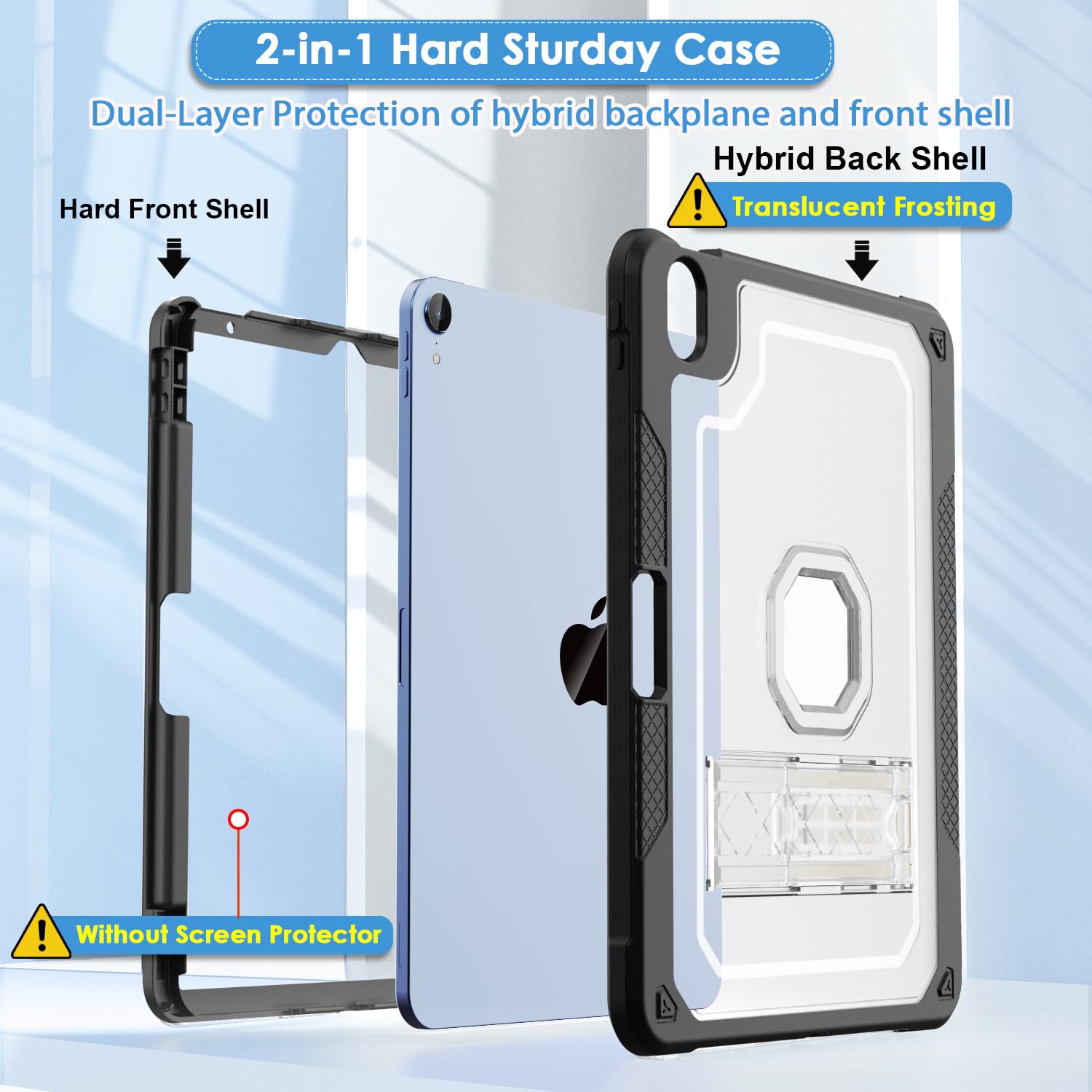 Zonefoker For Ipad Air 11 Inch Case 6Th/5Th/4Th Generation M2 11 Inch 2024/2022/2020 Case, Slim Cover For Kids With Pencil Holde