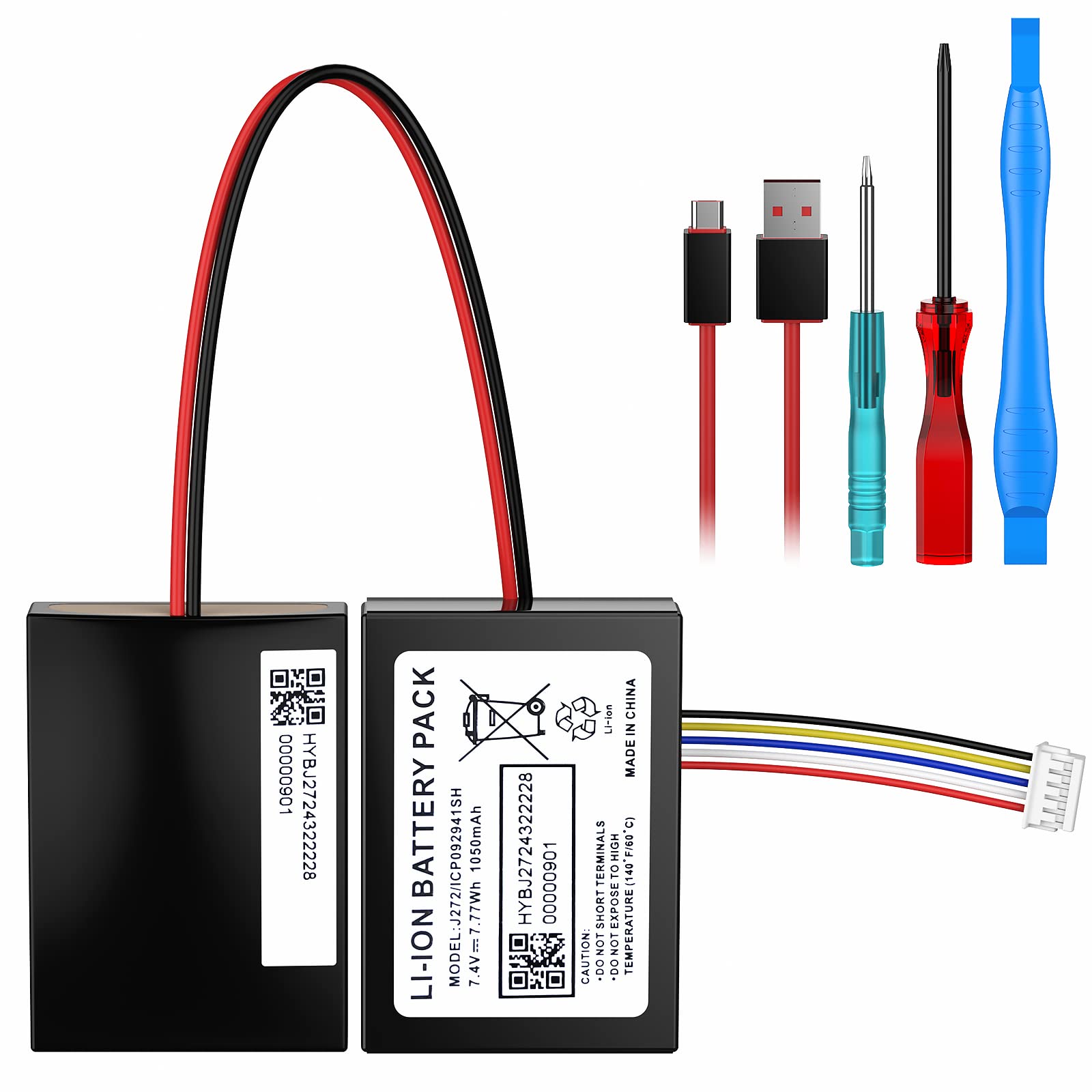 Battery For Beats Pill 2.0 Speaker Kratax 1050Mah Li Ion 7.4 V Replacement Battery For Beats Pill 2.0 J272/Icp092941Sh Wireless Portable Bluetooth Speaker