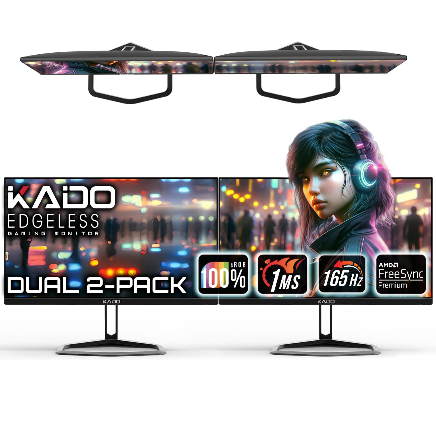 Kado 2-Pack 24.5 165Hz 1920x1080 Computer Monitor AMD FreeSync Premium