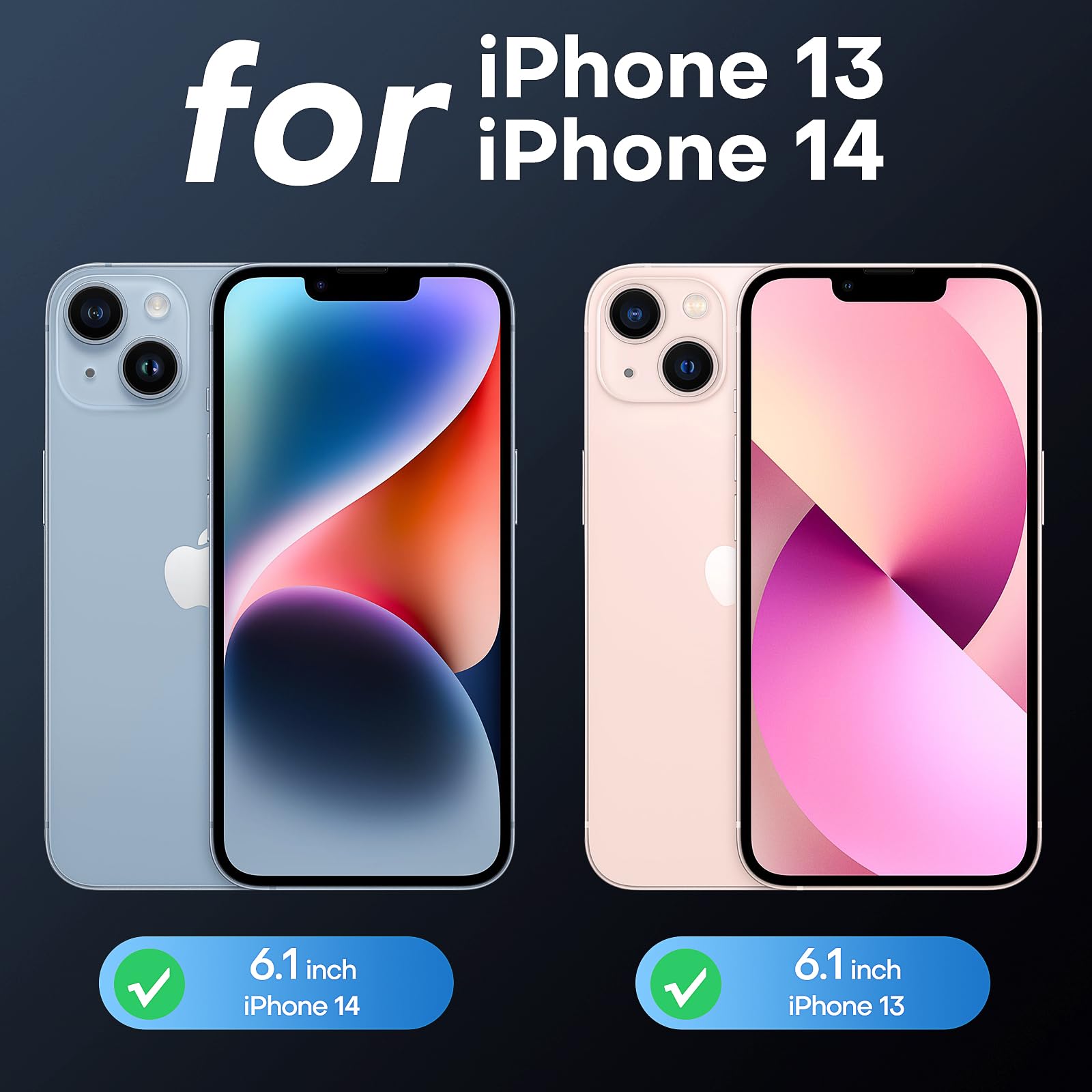 Tauri 3 In 1 Magnetic Designed For Iphone 14 Case For Iphone 13 Case, [Designed For Magsafe] With 2 Screen Protector, Shockproof