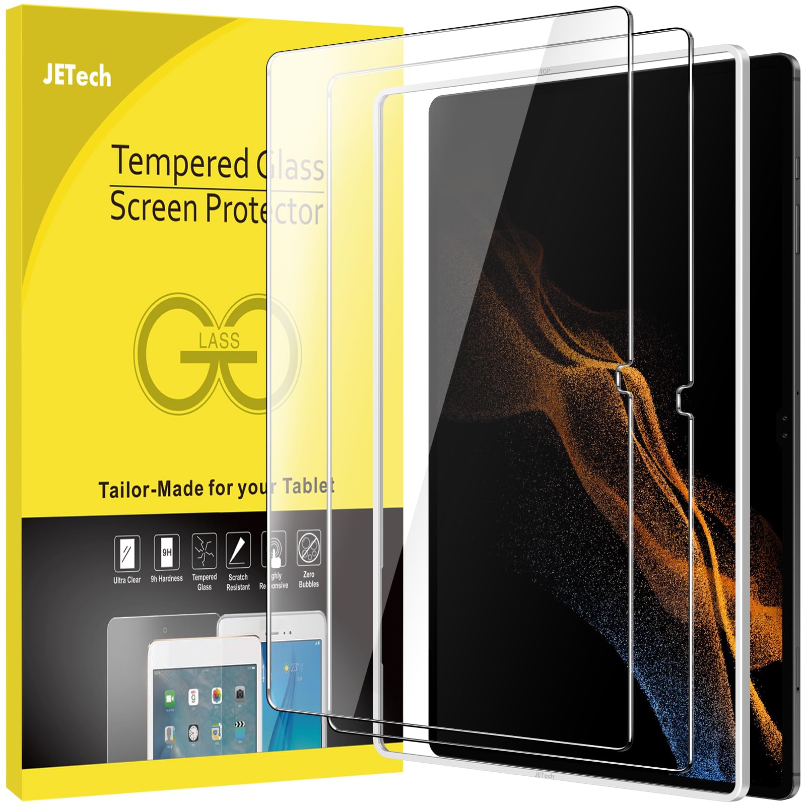 Jetech Screen Protector For Samsung Galaxy Tab S8 Ultra (14.6 Inch, 2022 Model, Sm X900/Sm X906) With Easy Installation Frame, T