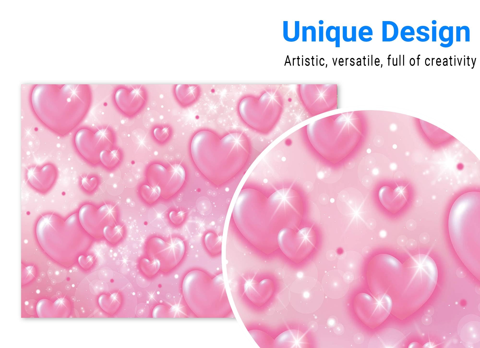 Funnytree 96'' X 72'' Early 2000S Photography Backdrop Pink Hearts Romantic Valentine'S Day Background Baby Shower Birthday Girl