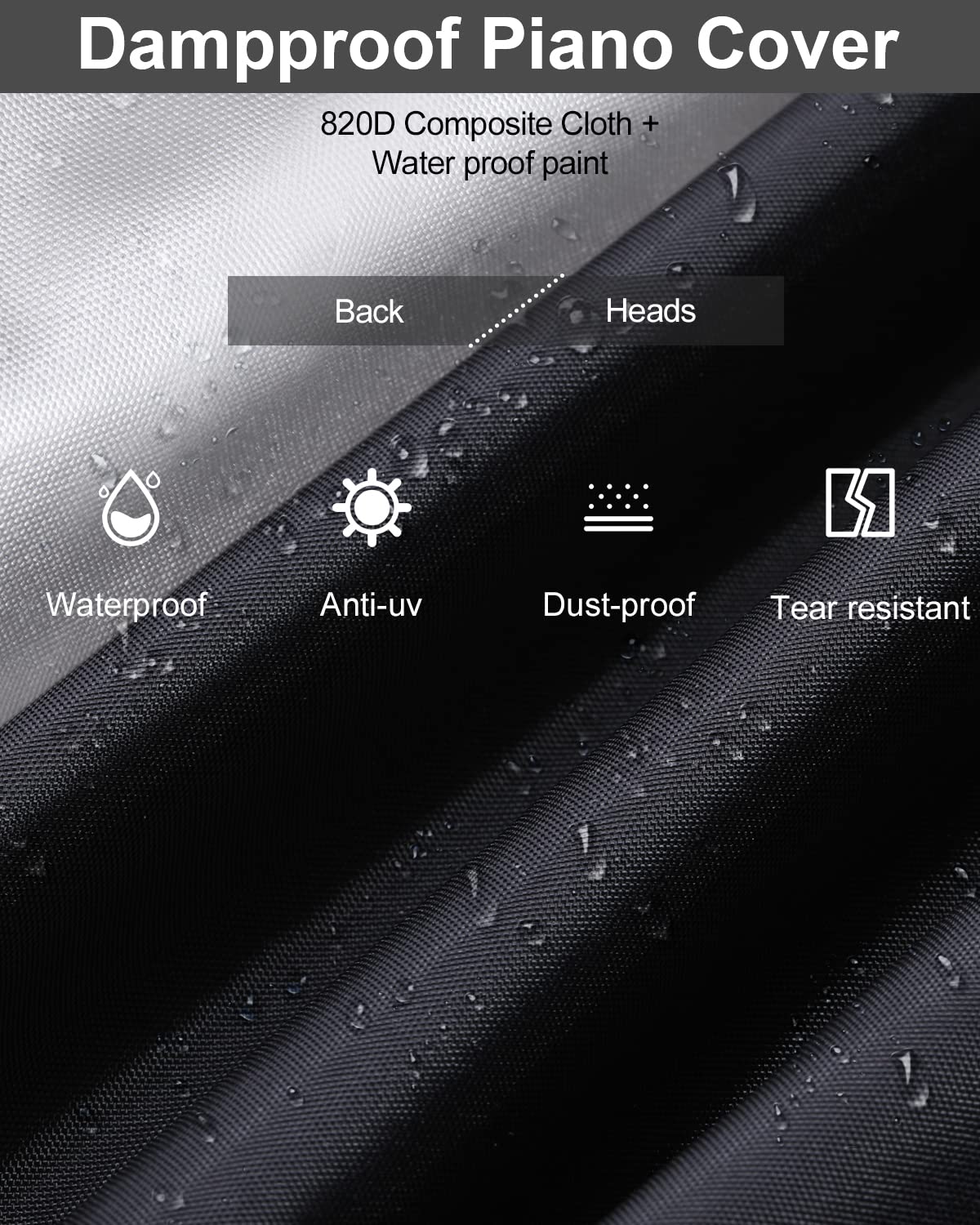 Piano Keyboard Dust Cover, Water Proof Stretchy Electric Piano Keyboard Covers For Digital Electric Pianos, Full Cover Elastic L