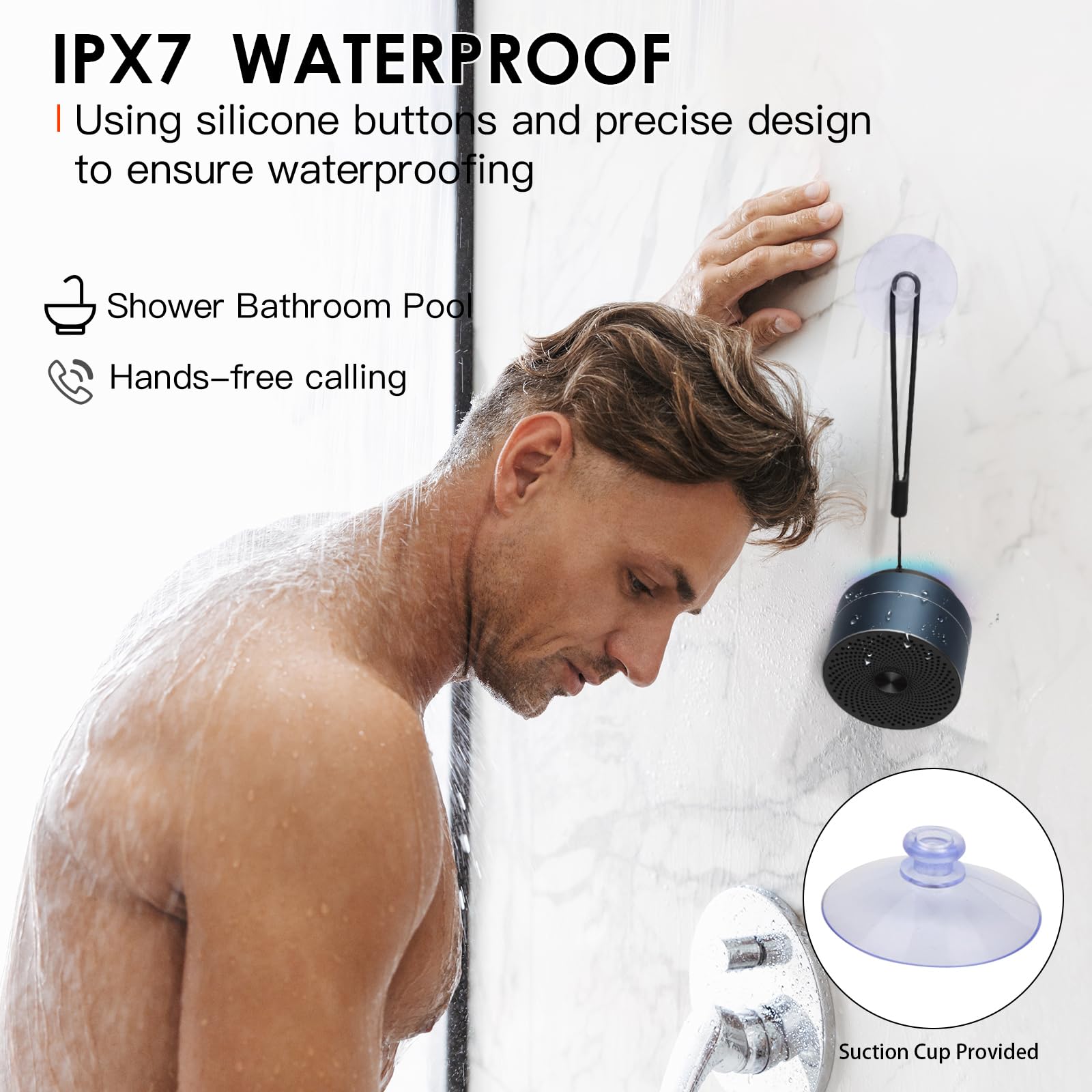 Xleader A6 Small Bluetooth Speaker, Ipx7 Waterproof Speaker With Lanyard, Custom Bass Radiator, Built In Mic, Mini Portable Wire