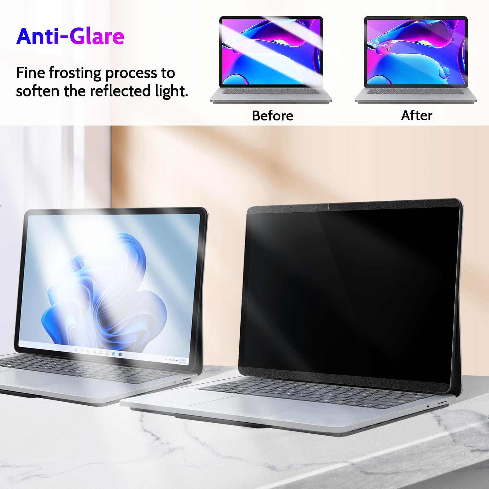 Peslv Magnetic Privacy Screen For Microsoft Surface Laptop Studio 2/1 14.4 Inch, Removable Anti Blue Light Glare Filter, Black S