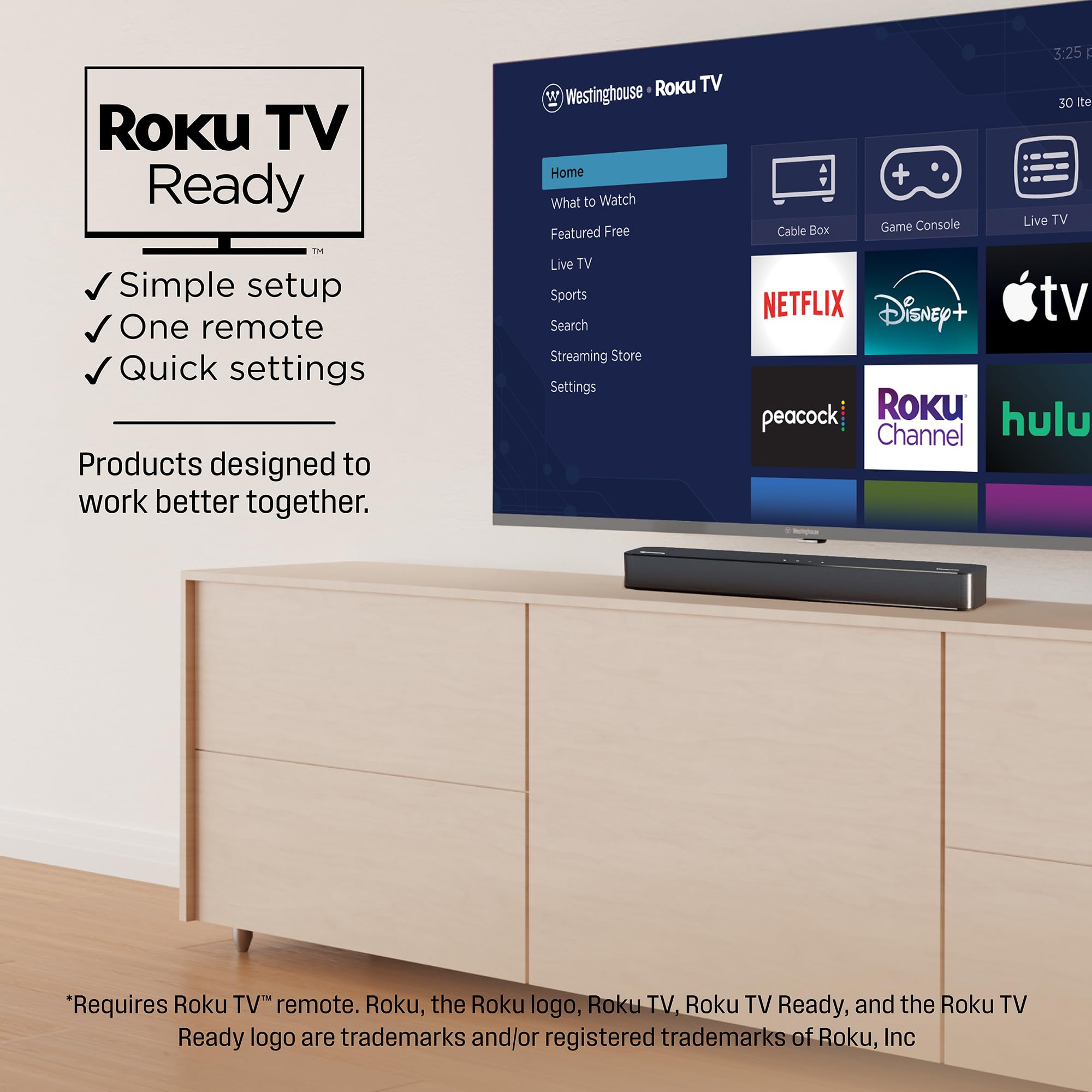 Westinghouse Sound Bar For Smart Tv, 2.0 Compact Soundbar With Dolby Atmos And Digital Plus, 120W Surround Sound System For Tv,